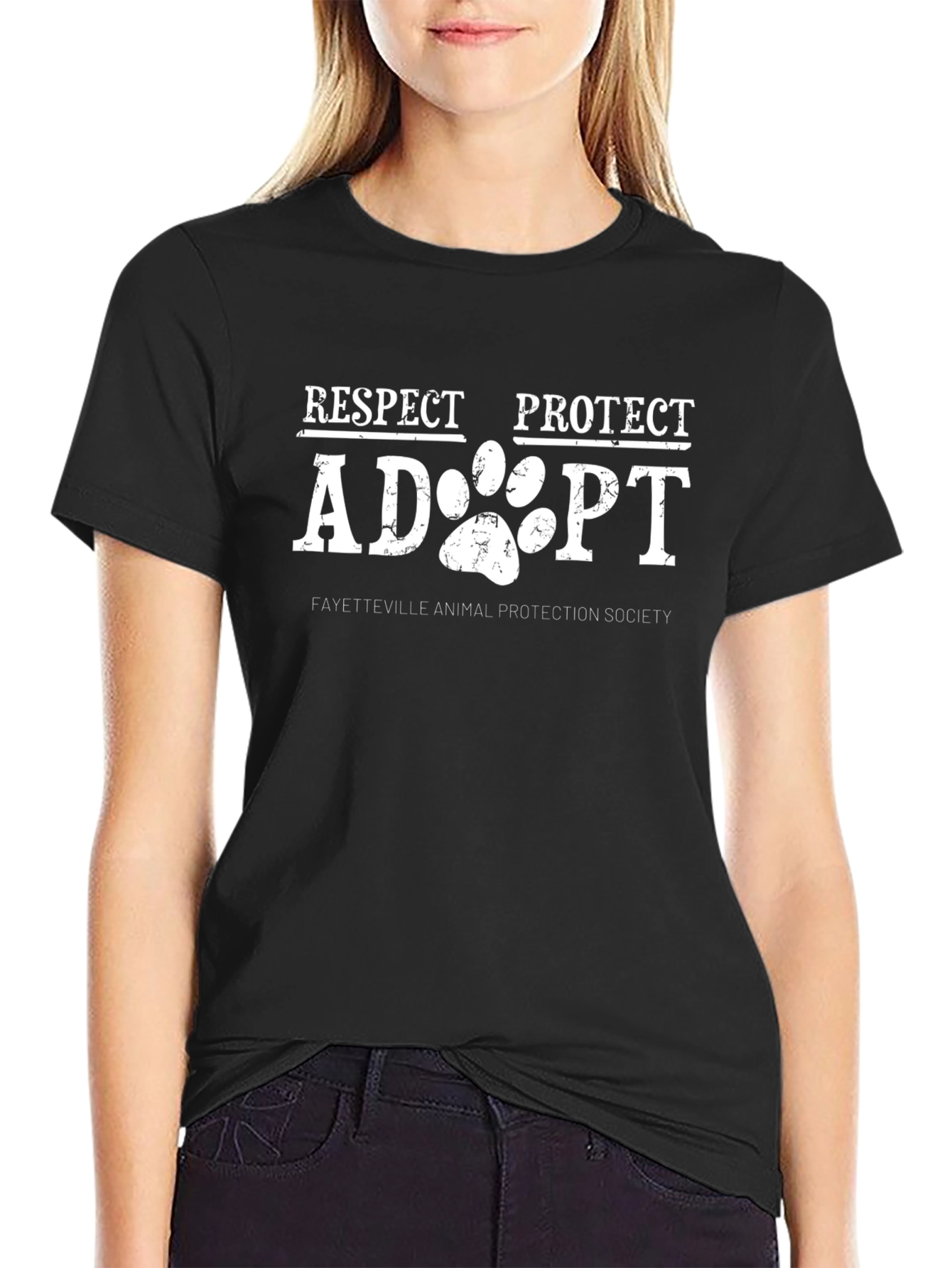 Respect Protect Adopt T-Shirt - Animal Lover Tee