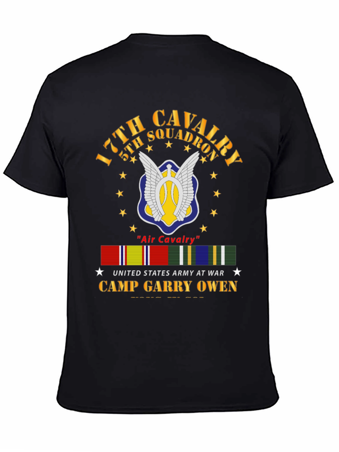 17th Cavalry 5th Squadron Black T-Shirt