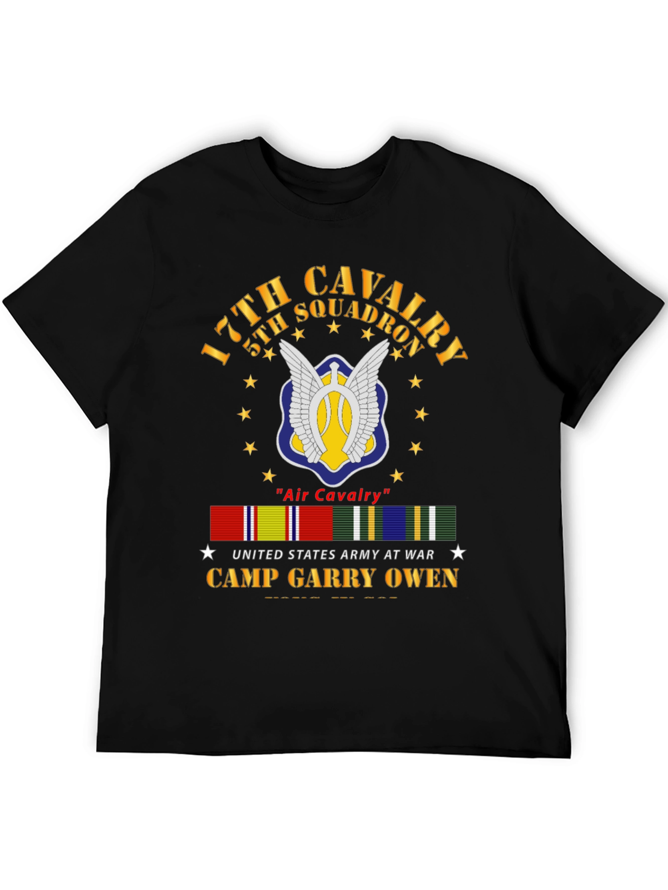 17th Cavalry 5th Squadron Black T-Shirt