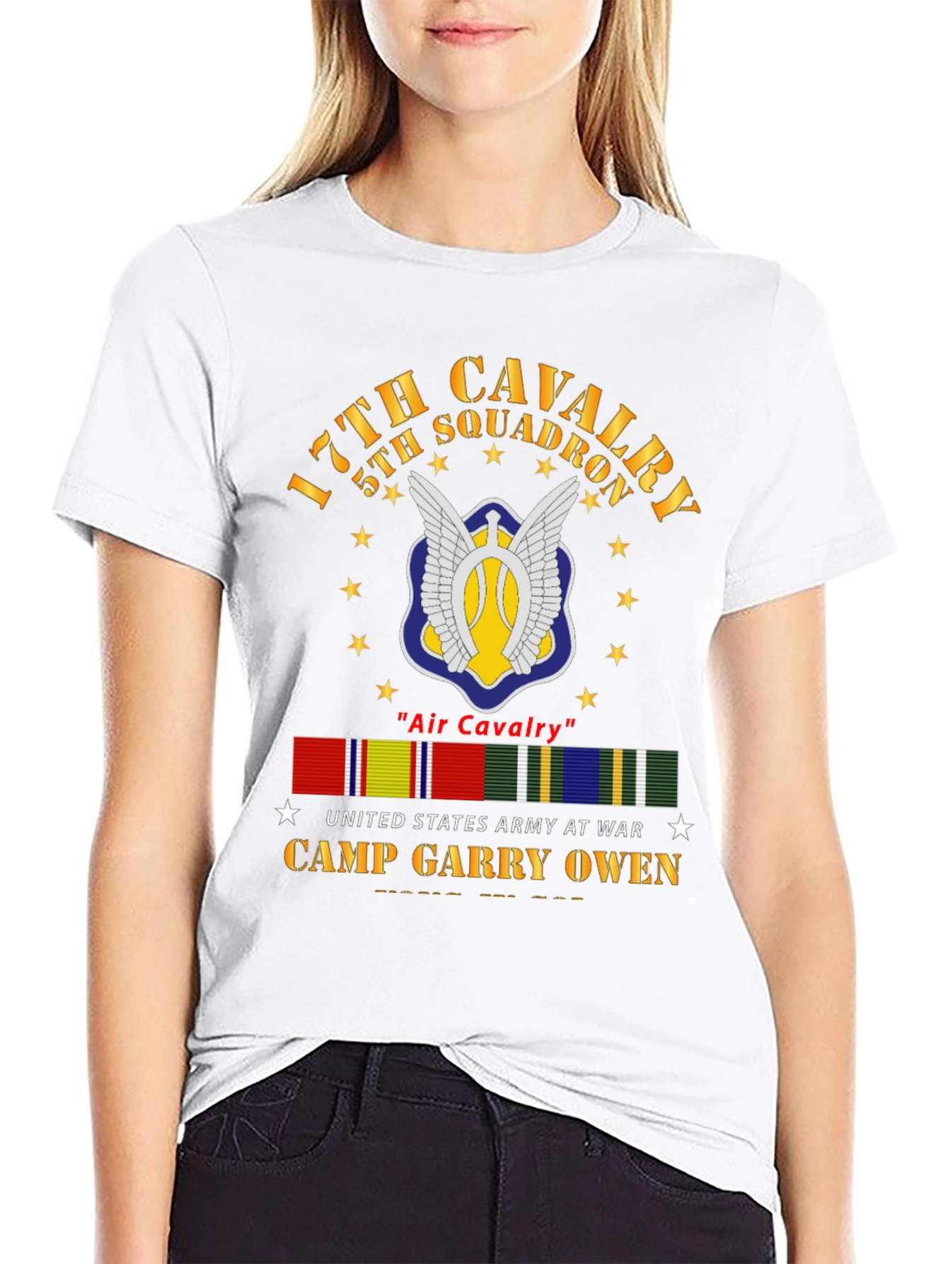 17th Cavalry 5th Squadron Black T-Shirt
