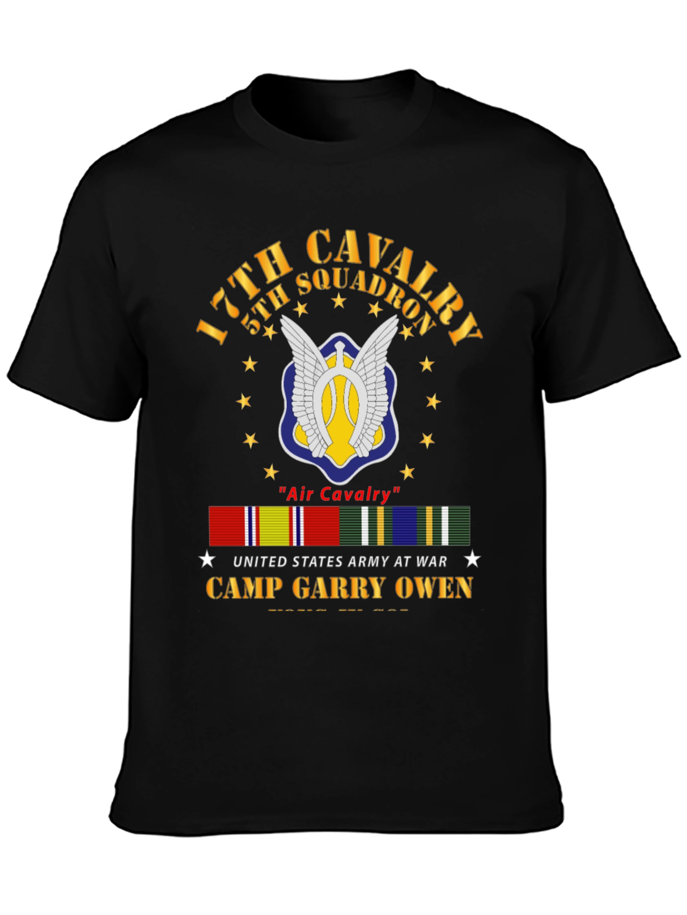 17th Cavalry 5th Squadron Black T-Shirt