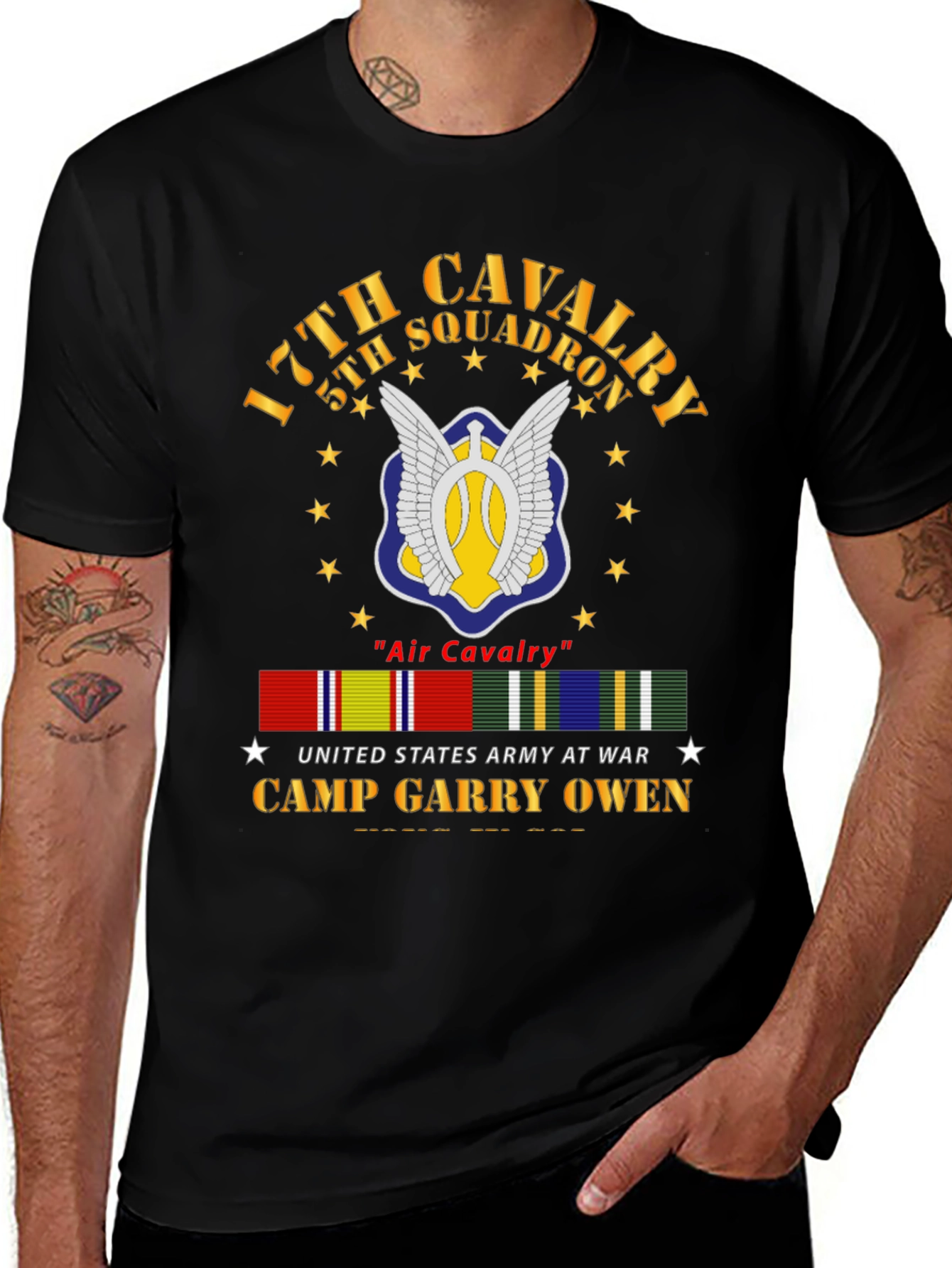 17th Cavalry 5th Squadron Black T-Shirt