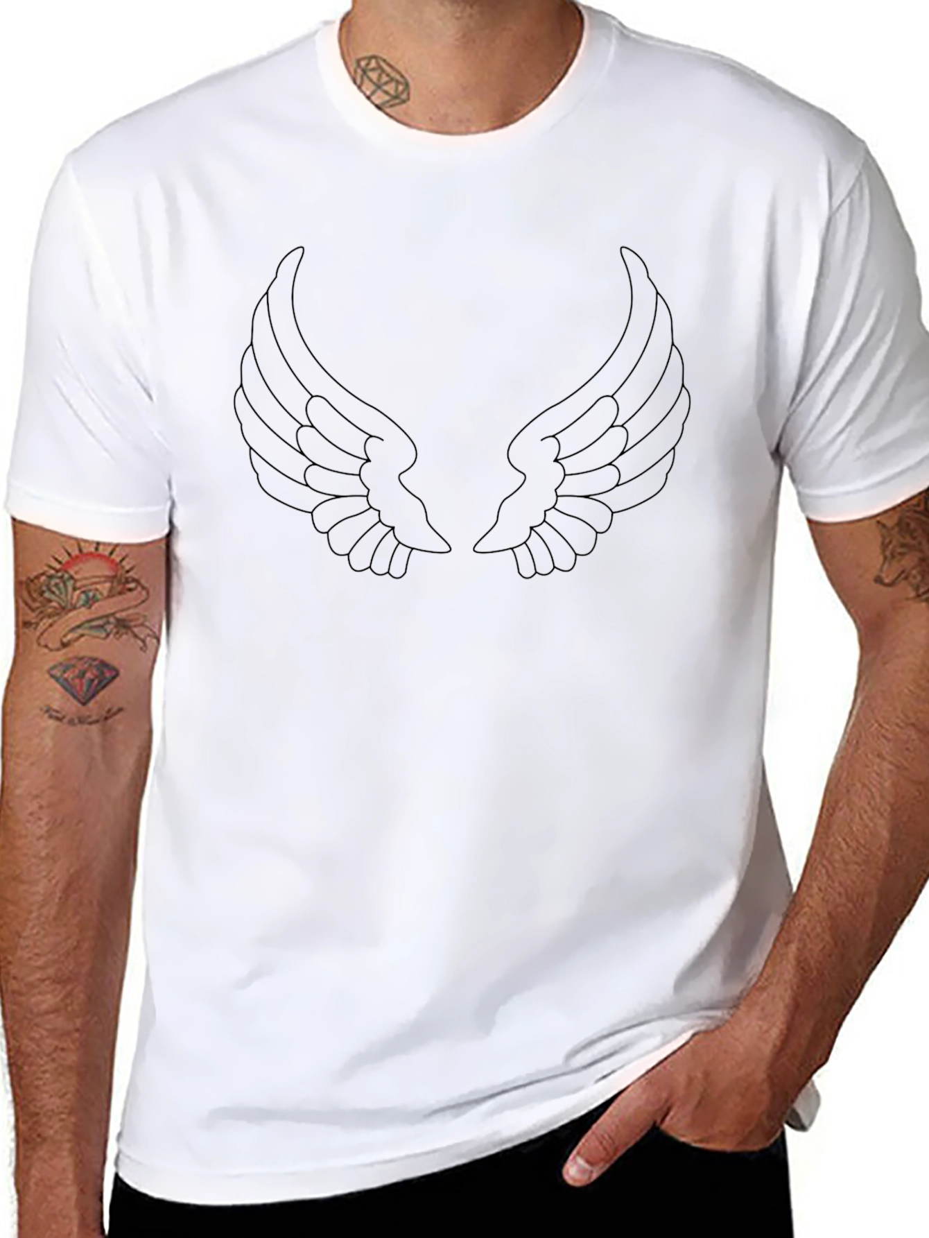 Wings Graphic Black T-Shirt