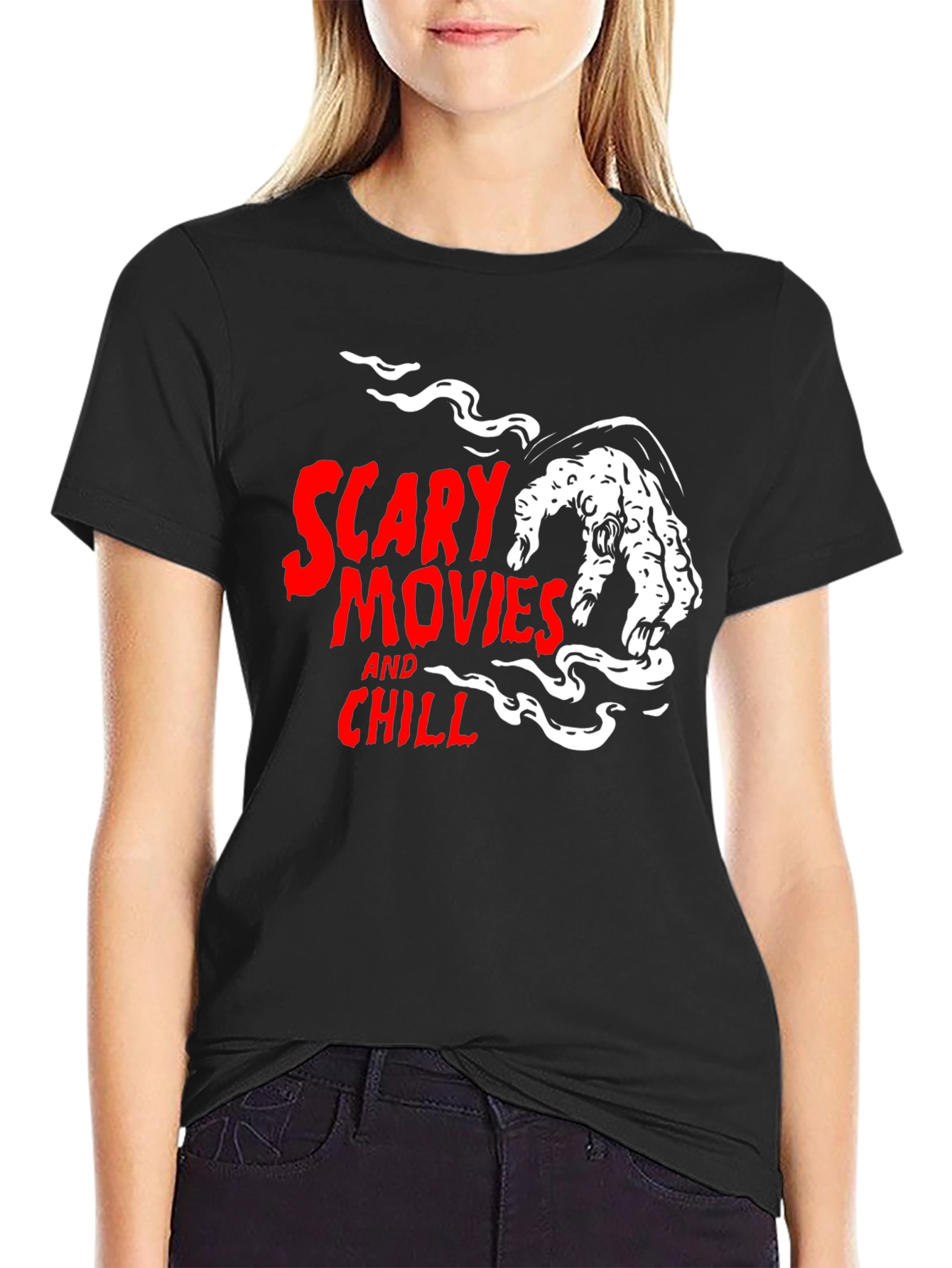 Scary Movies and Chill Graphic T-Shirt