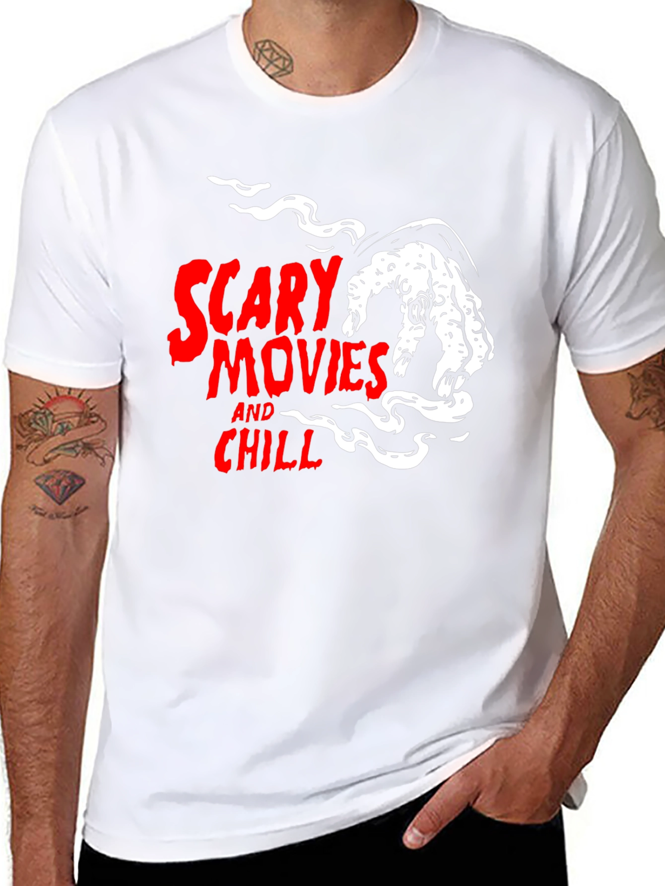 Scary Movies and Chill Graphic T-Shirt