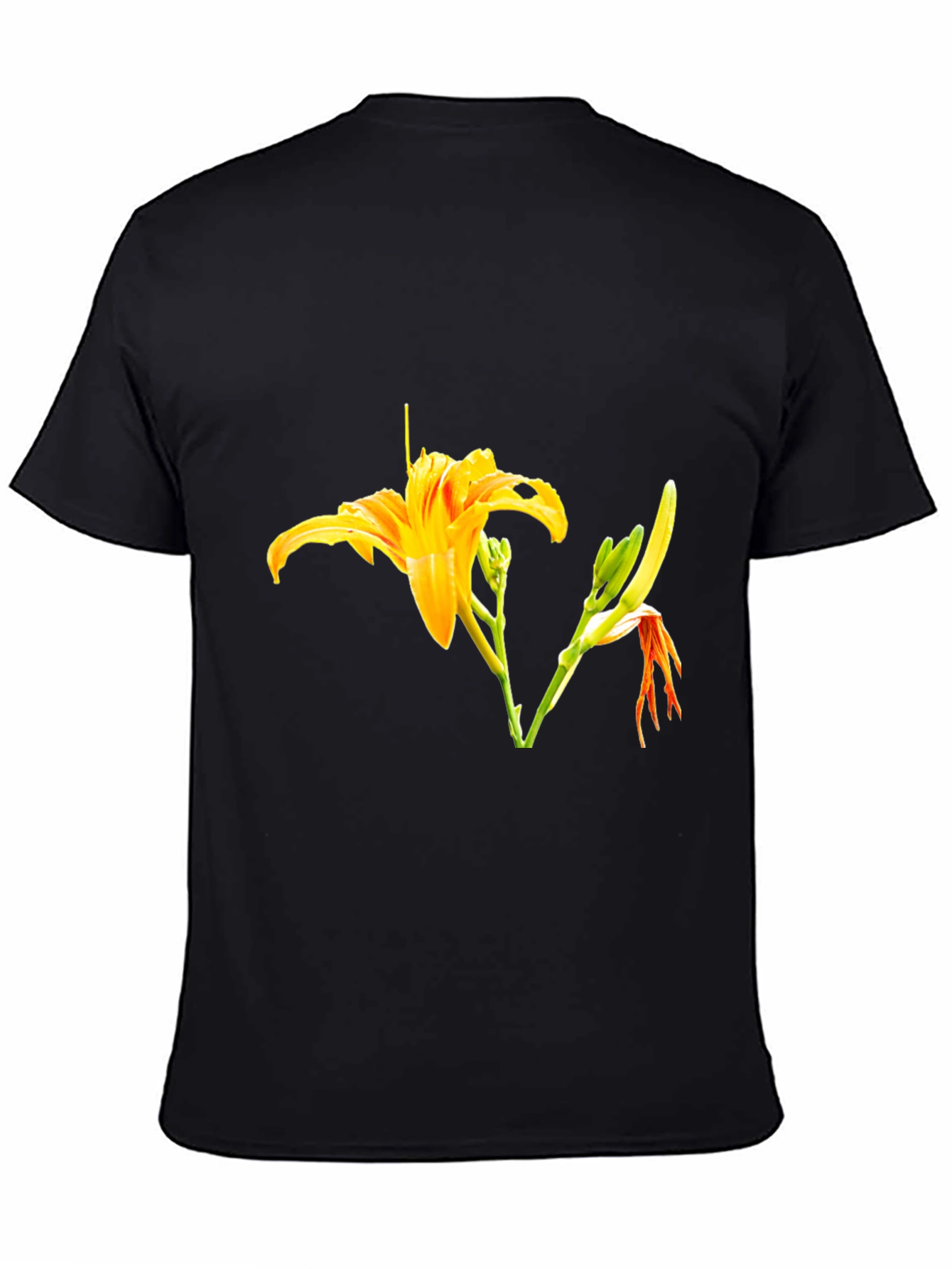 Floral Print Black T-Shirt - Stylish Casual Wear
