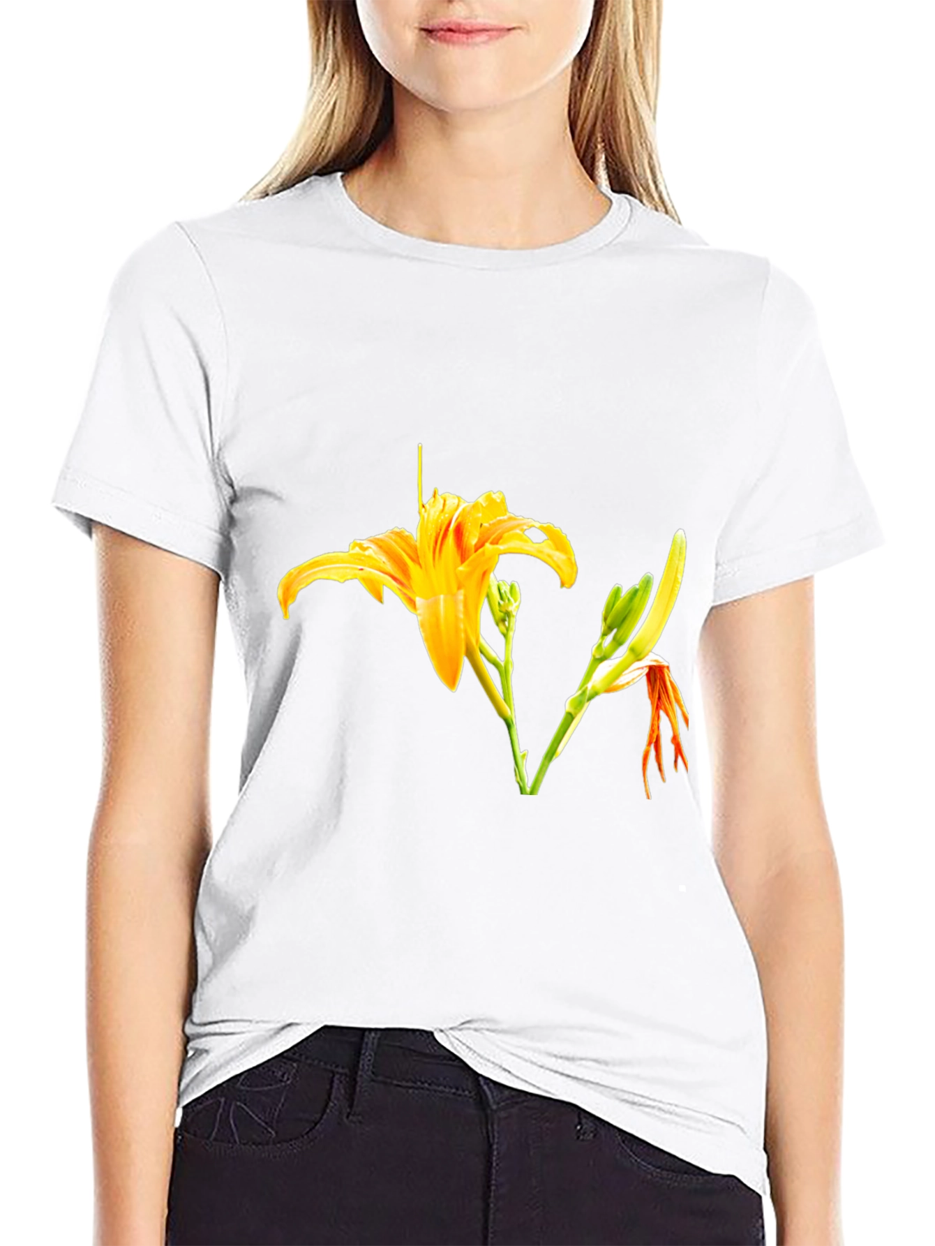 Floral Print Black T-Shirt - Stylish Casual Wear