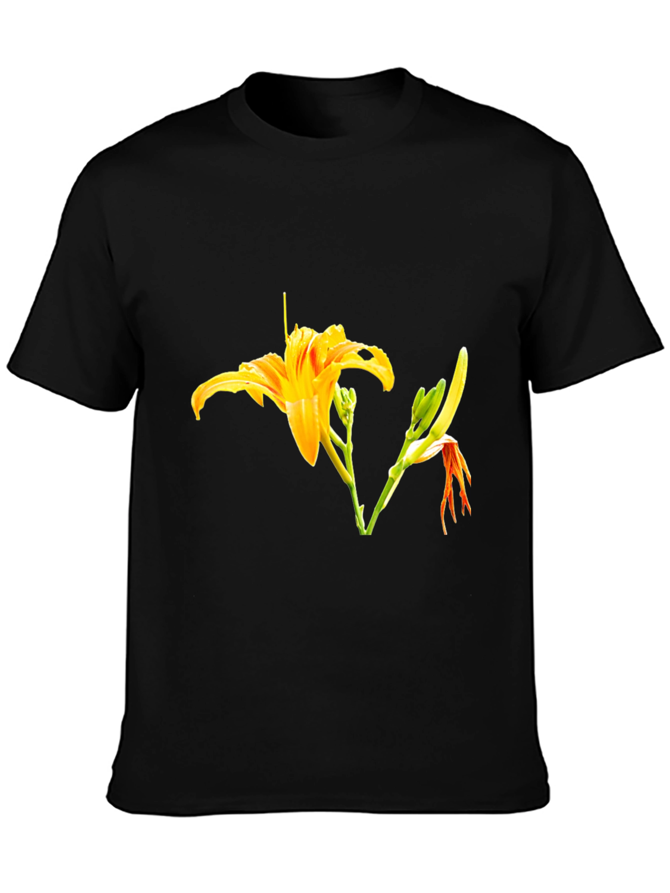 Floral Print Black T-Shirt - Stylish Casual Wear
