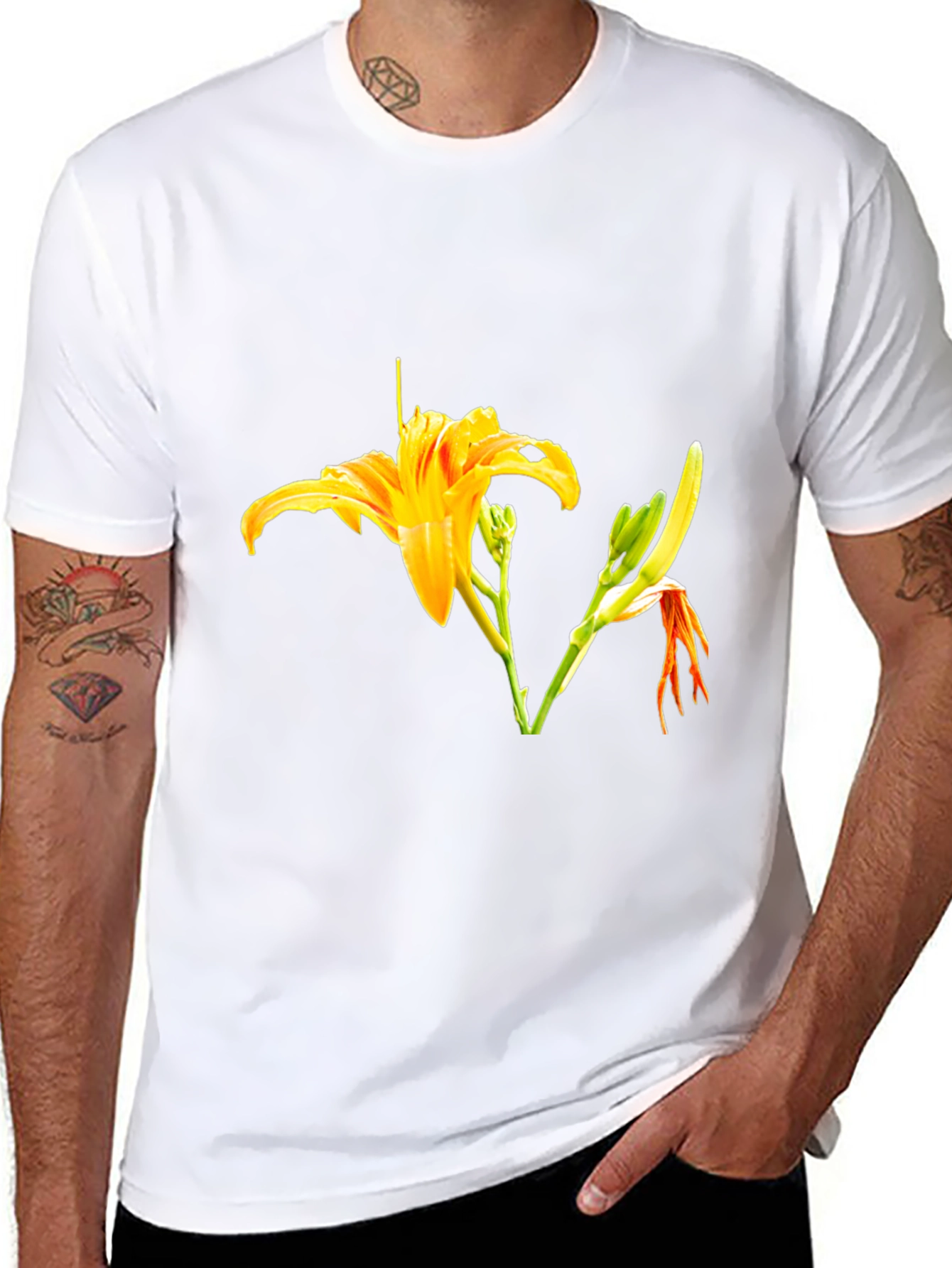 Floral Print Black T-Shirt - Stylish Casual Wear