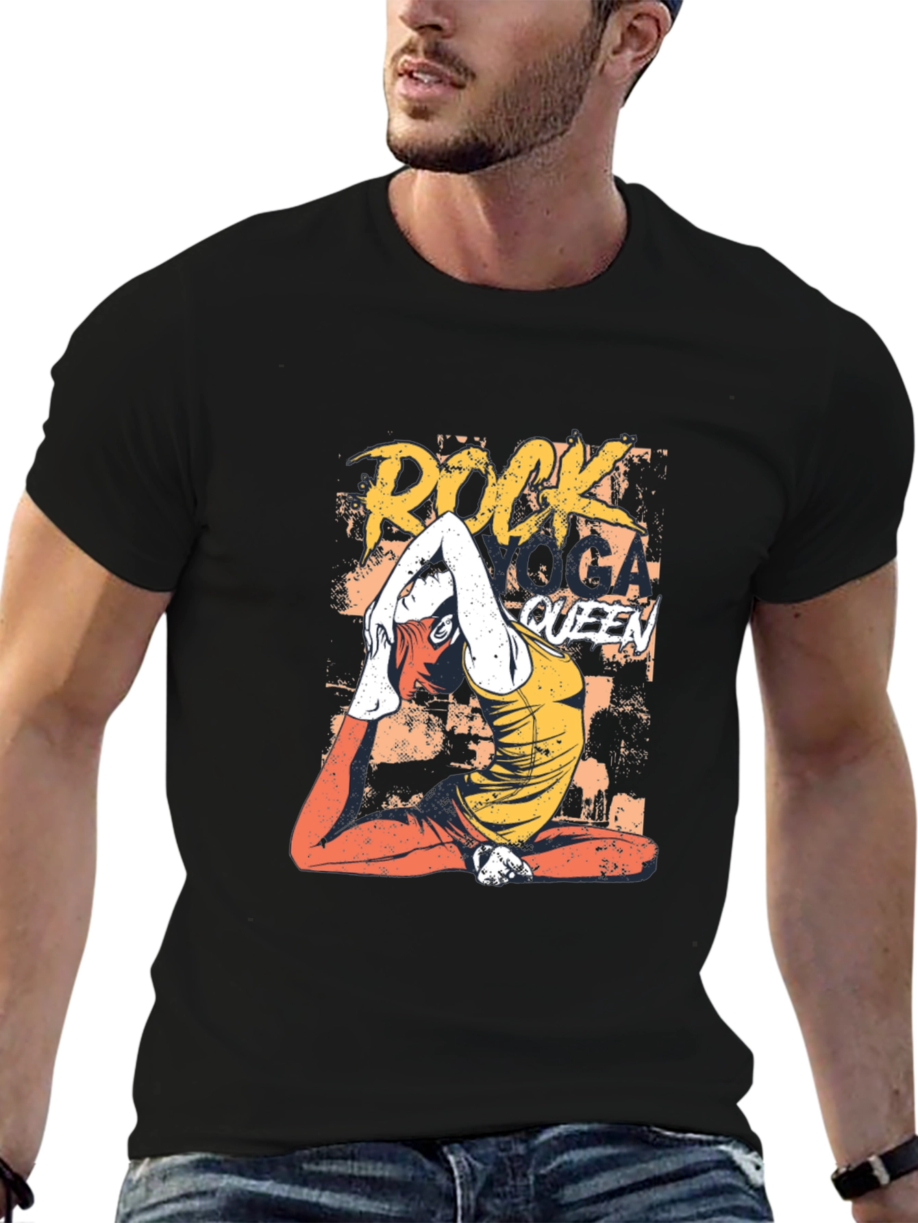 Rock Yoga Queen Graphic Tee - Mens Black T-Shirt
