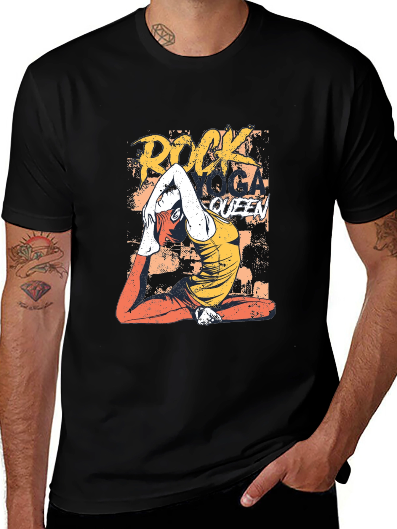 Rock Yoga Queen Graphic Tee - Mens Black T-Shirt
