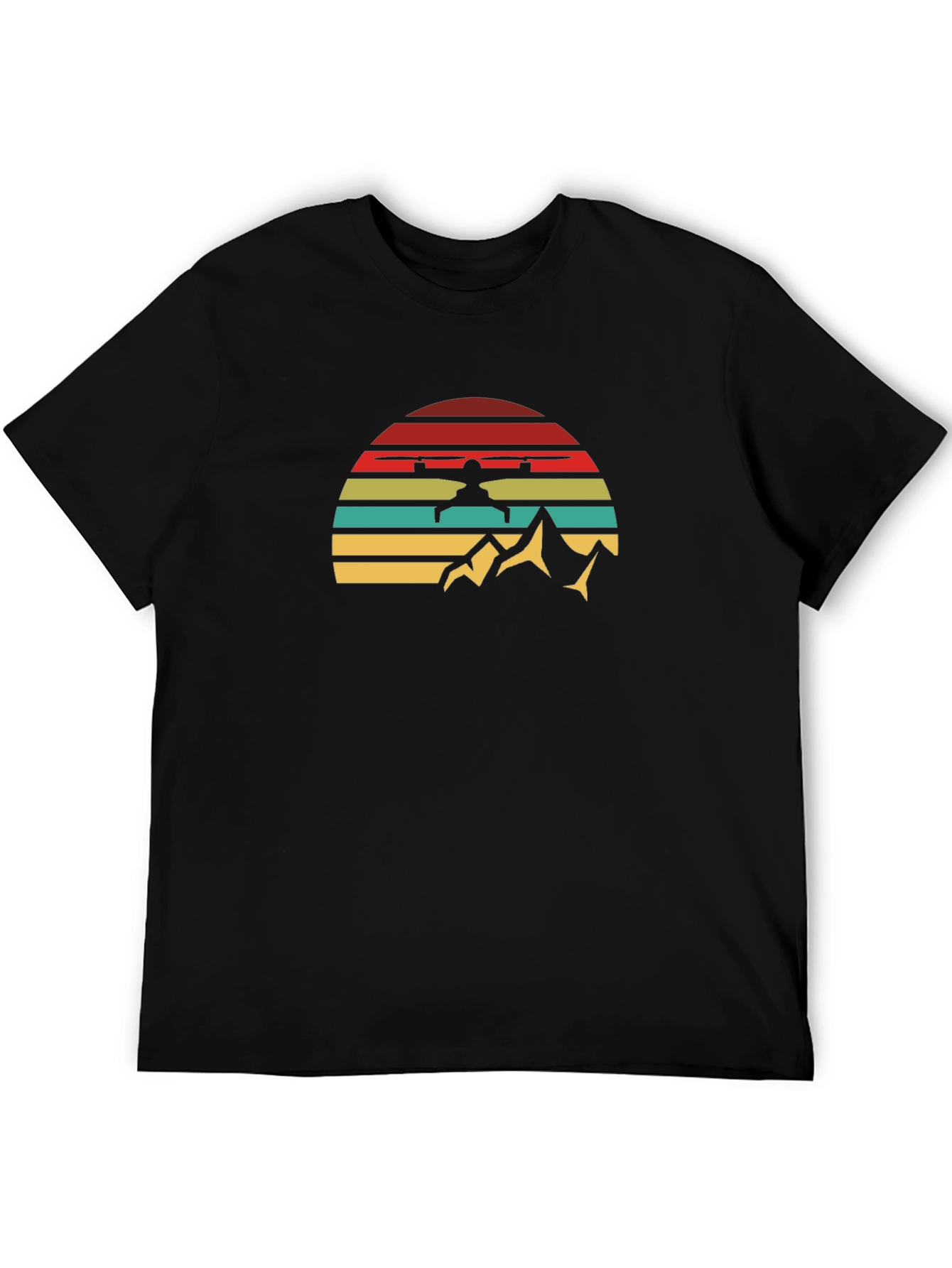 Retro Drone Pilot Mountain T-Shirt