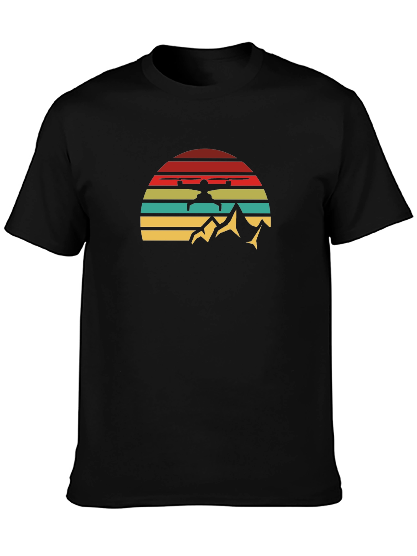 Retro Drone Pilot Mountain T-Shirt