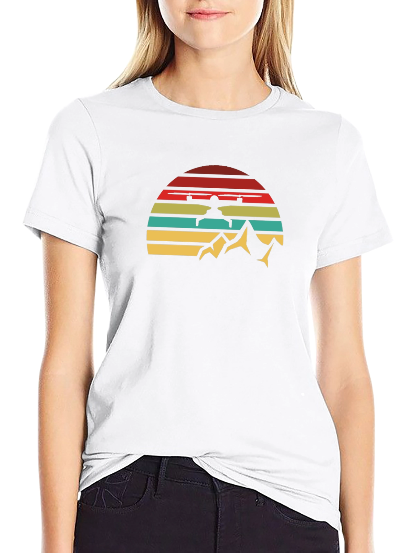 Retro Drone Pilot Mountain T-Shirt