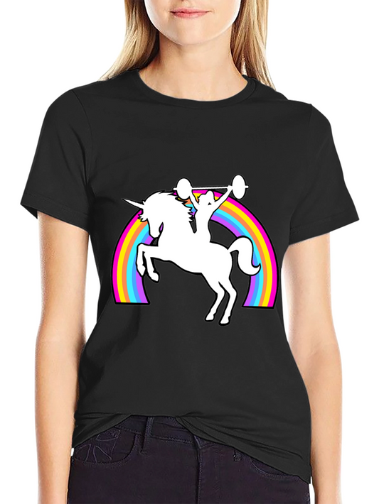 Unicorn Weightlifting Rainbow T-Shirt