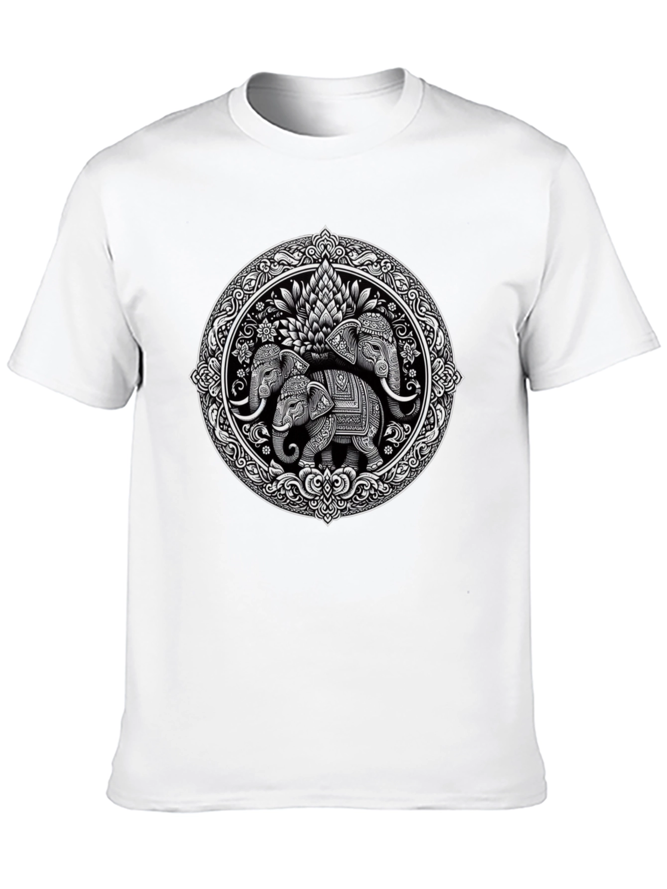 Elephant Mandala Graphic Print Tee