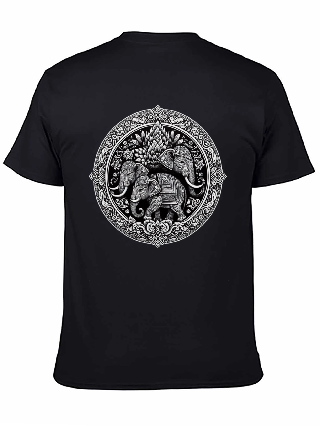 Elephant Mandala Graphic Print Tee