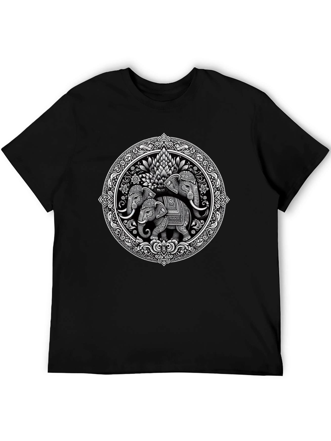 Elephant Mandala Graphic Print Tee