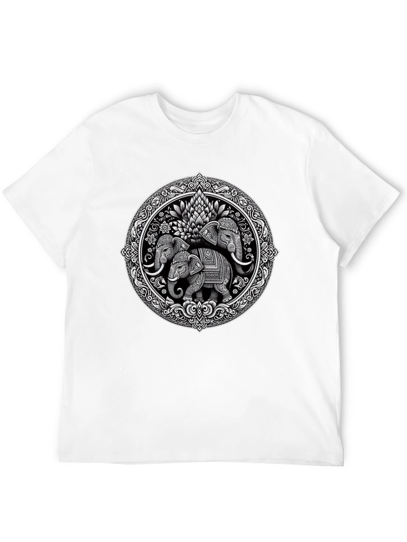 Elephant Mandala Graphic Print Tee