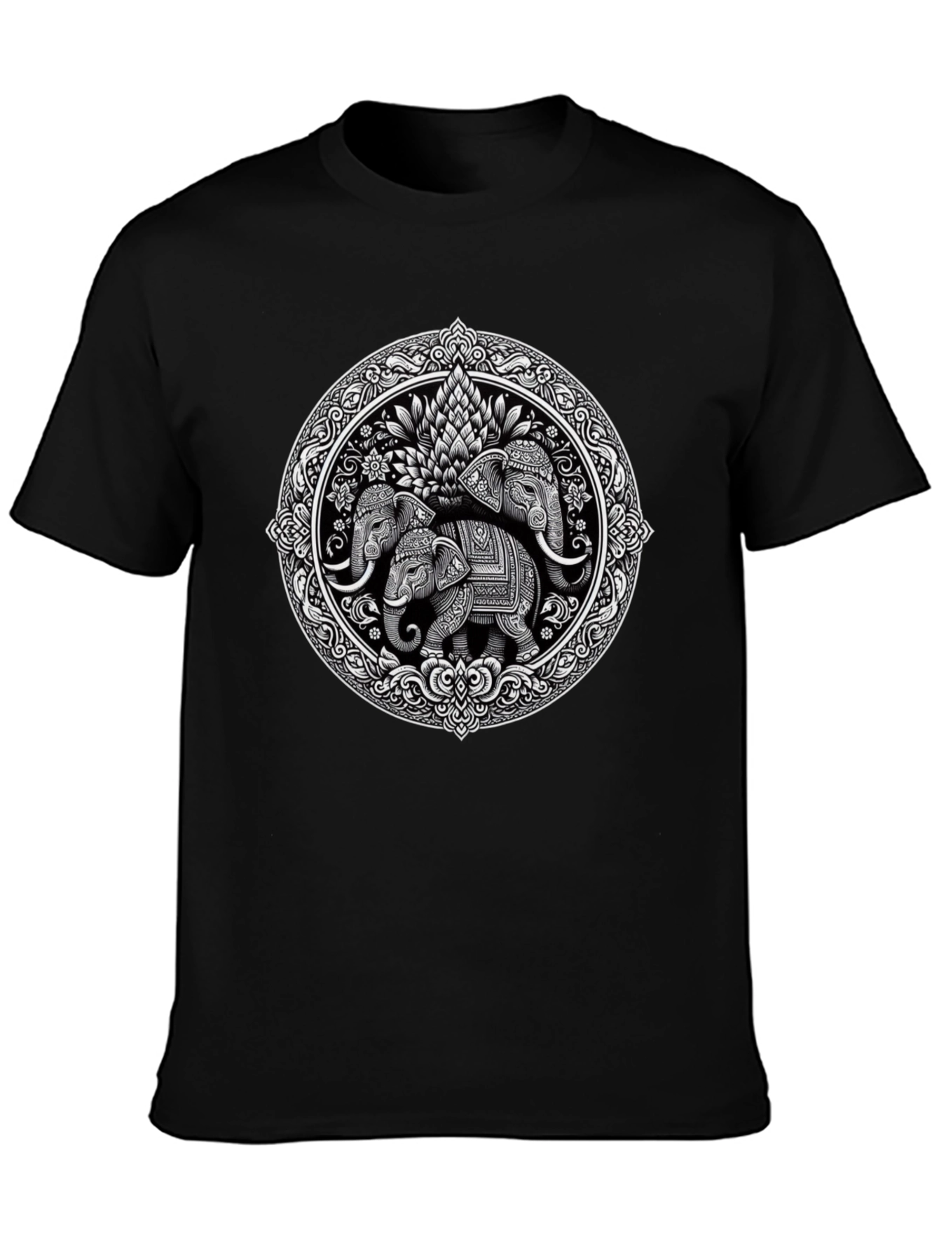 Elephant Mandala Graphic Print Tee