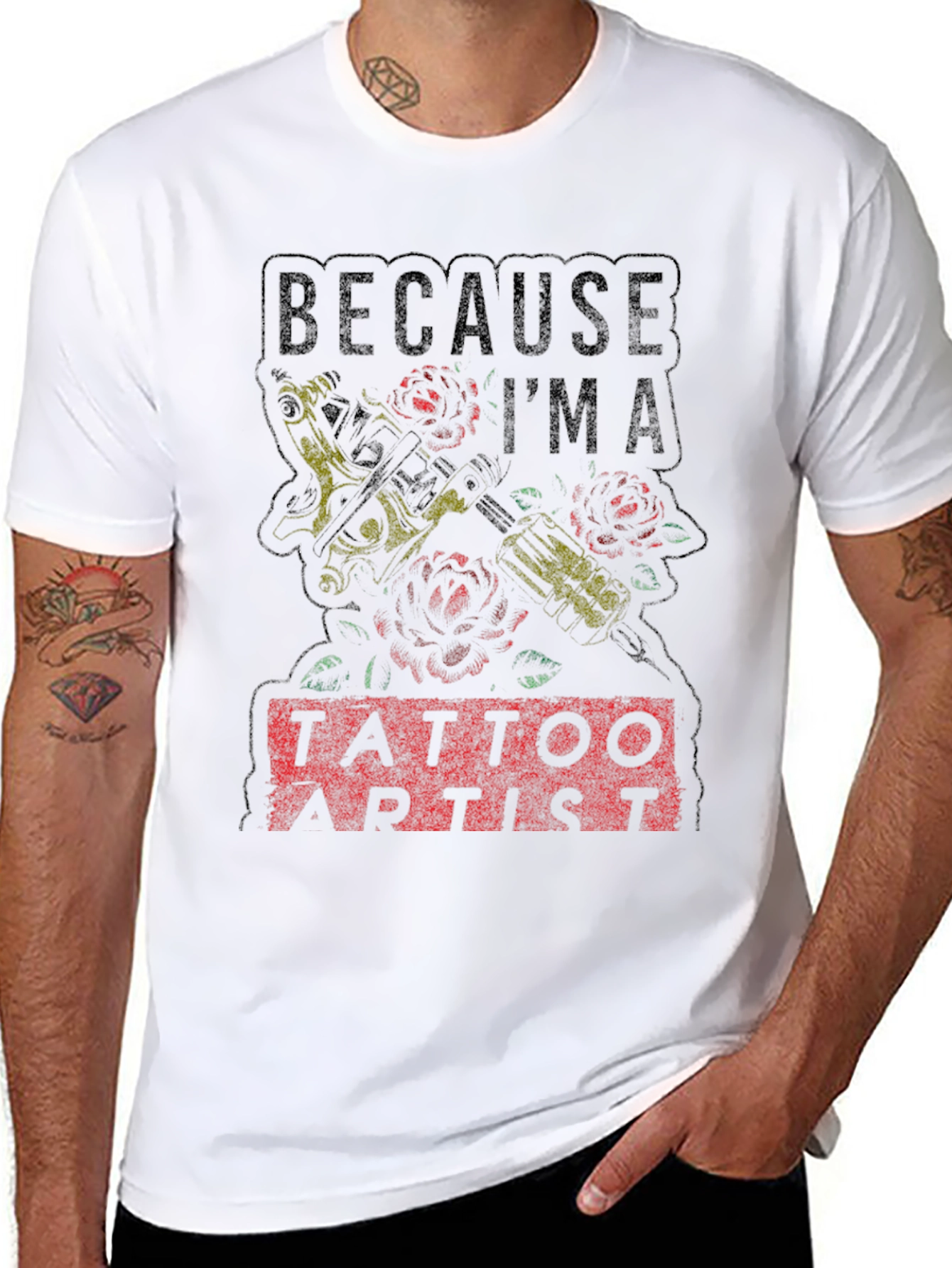 Tattoo Artist Graphic Tee - Black Cotton Shirt