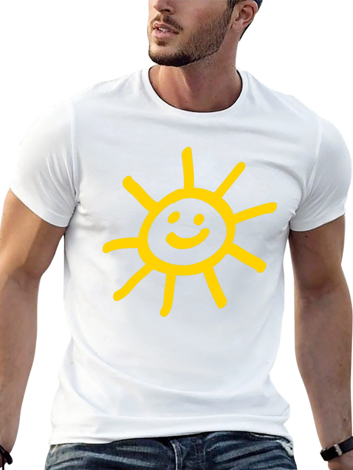 Sunny Graphic Tee - Black Cotton Casual Shirt