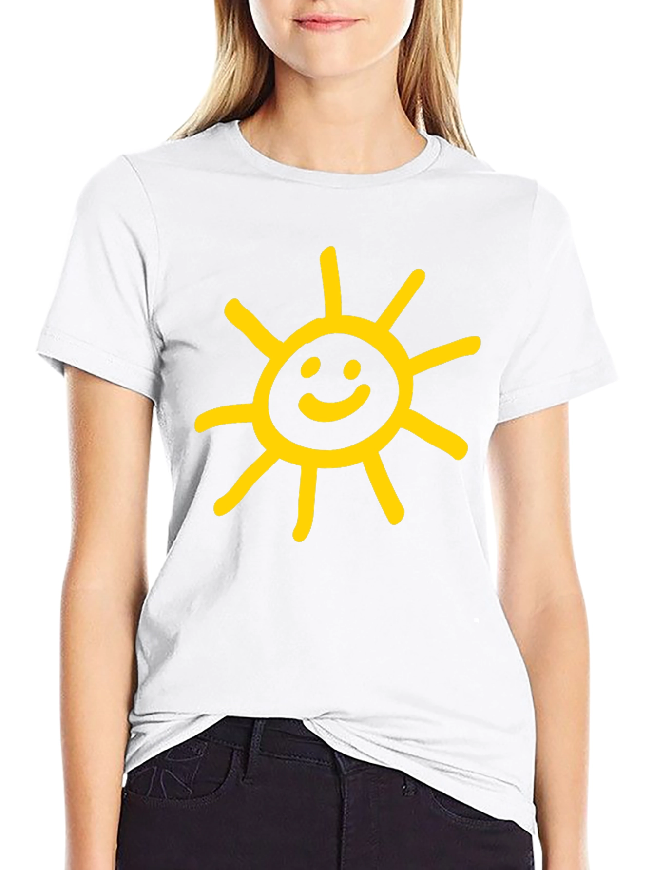Sunny Graphic Tee - Black Cotton Casual Shirt