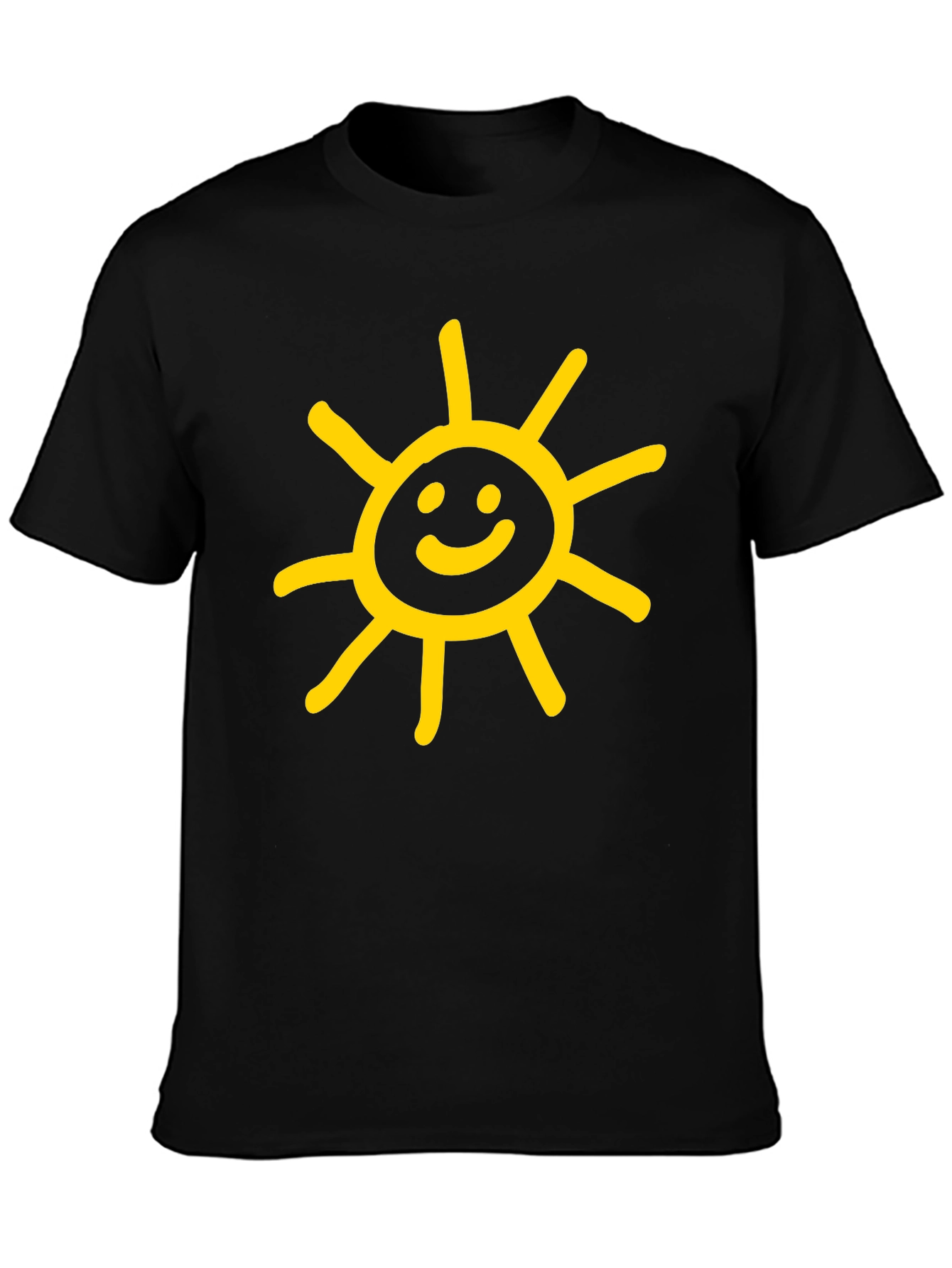 Sunny Graphic Tee - Black Cotton Casual Shirt
