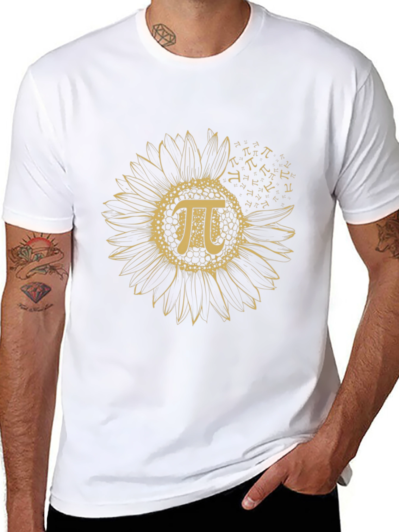 Sunflower Pi Symbol Black T-Shirt