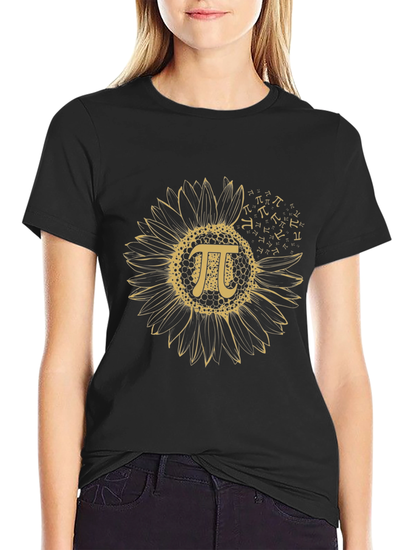 Sunflower Pi Symbol Black T-Shirt
