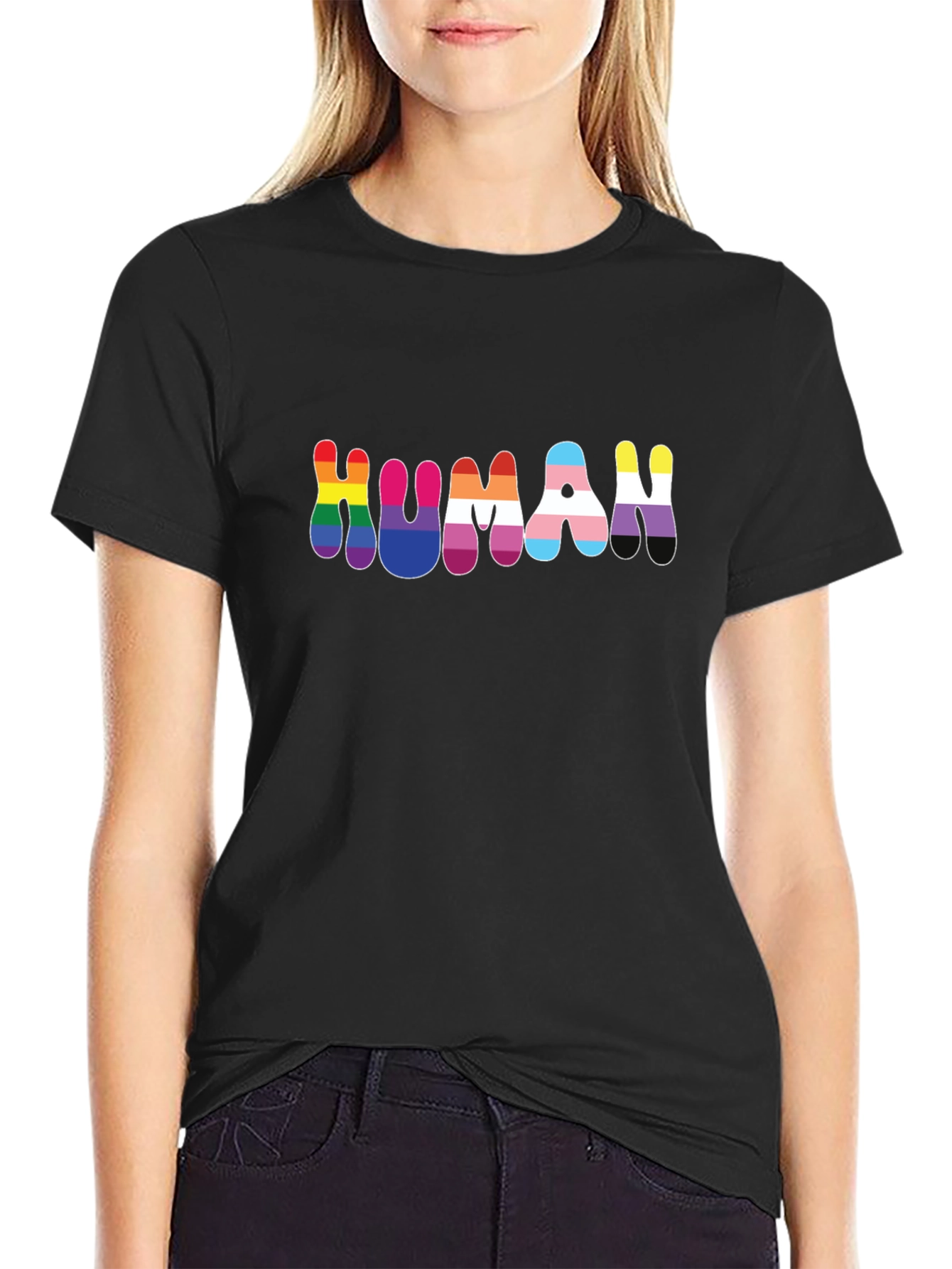 HUMAN Pride LGBTQ+ T-Shirt - Black Unisex Tee