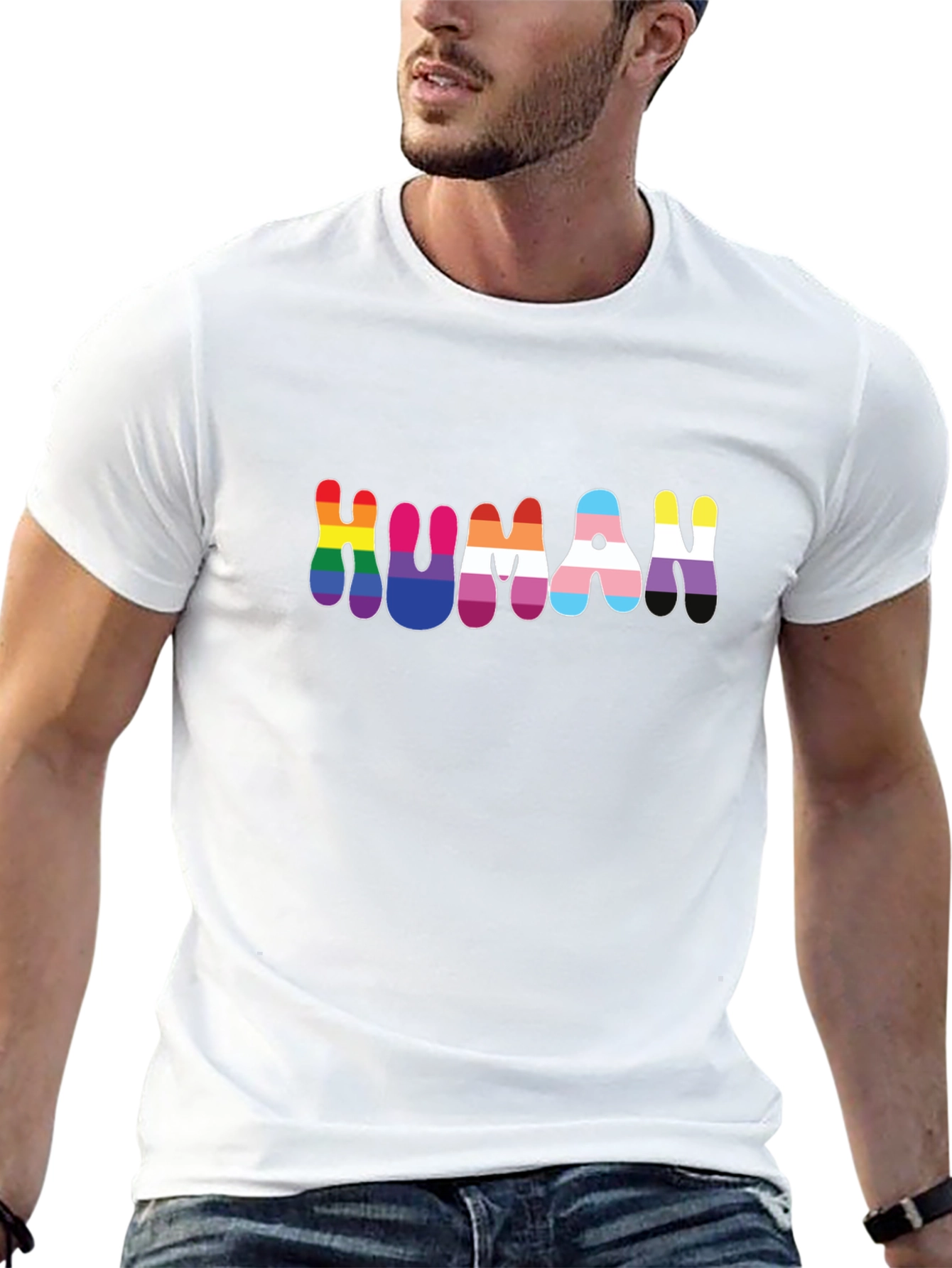 HUMAN Pride LGBTQ+ T-Shirt - Black Unisex Tee