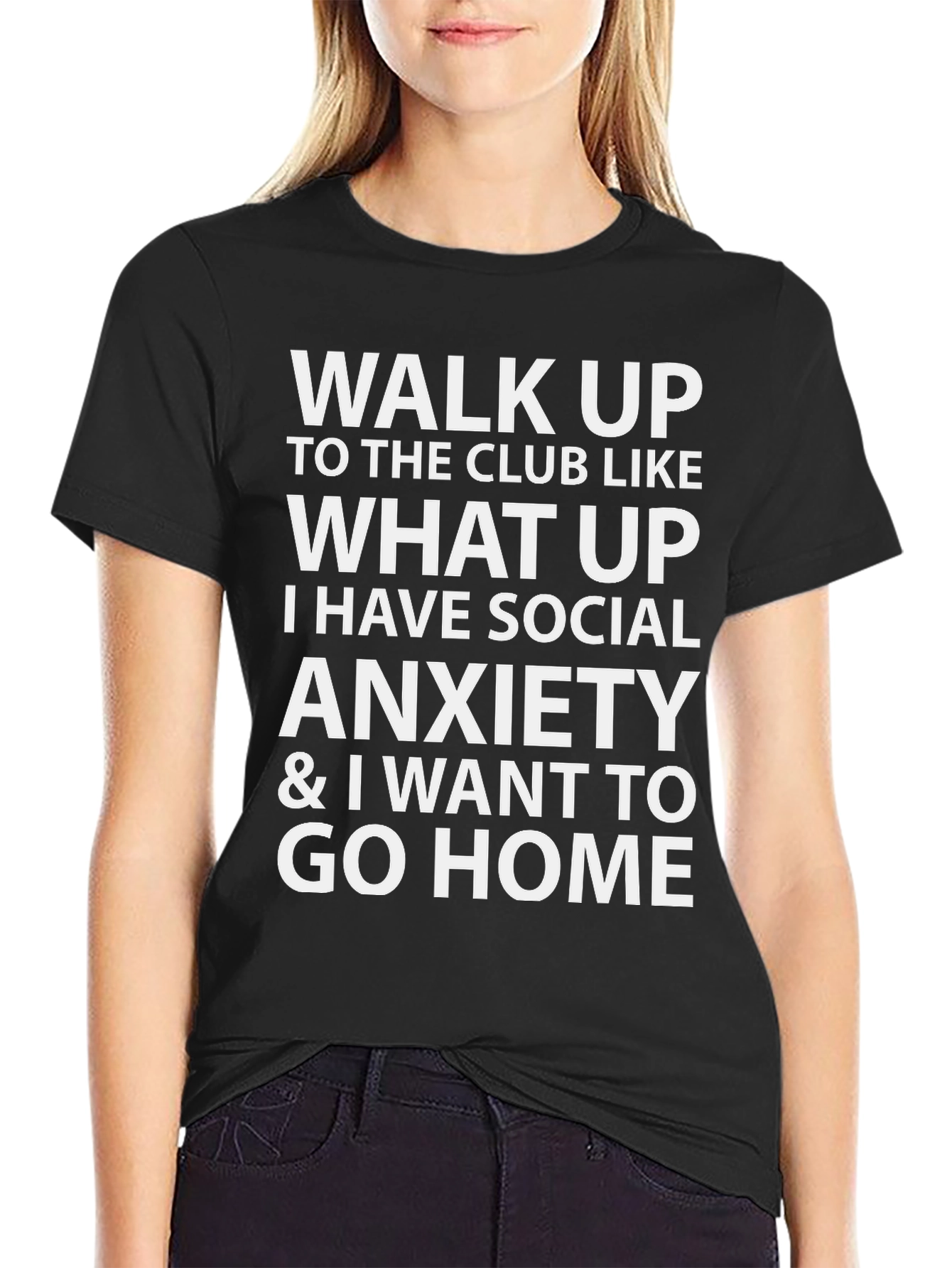 Social Anxiety Graphic Tee - Black T-Shirt