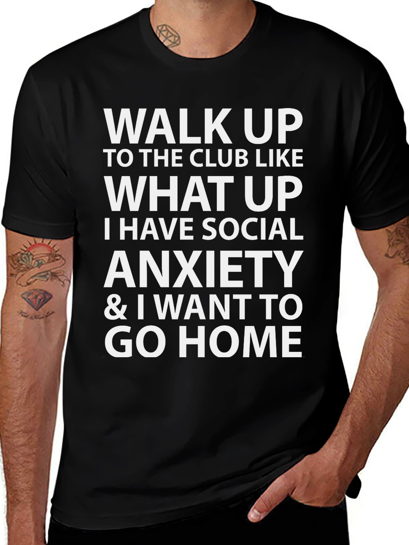 Social Anxiety Graphic Tee - Black T-Shirt
