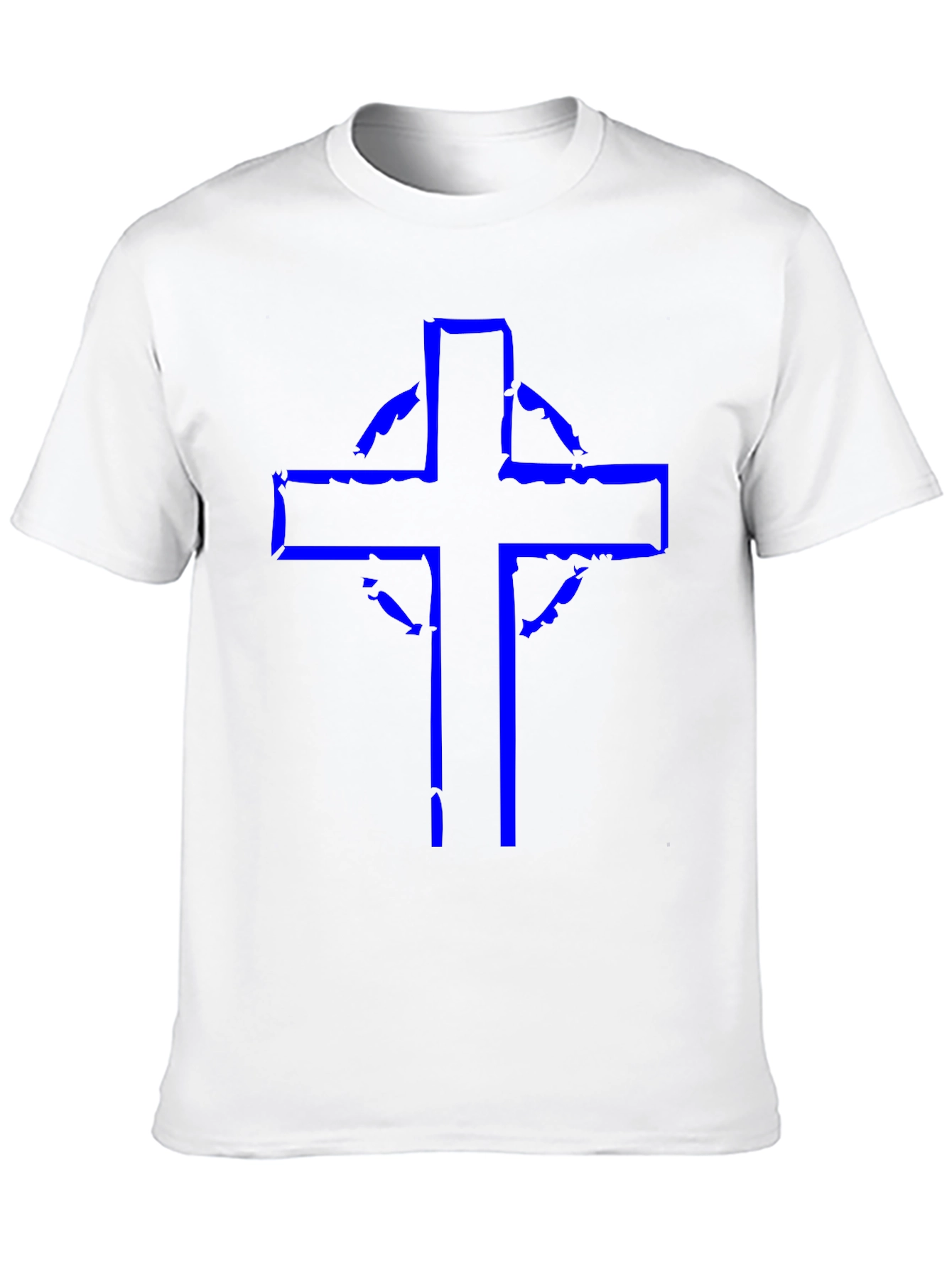 Distressed Celtic Cross Graphic Tee - Black