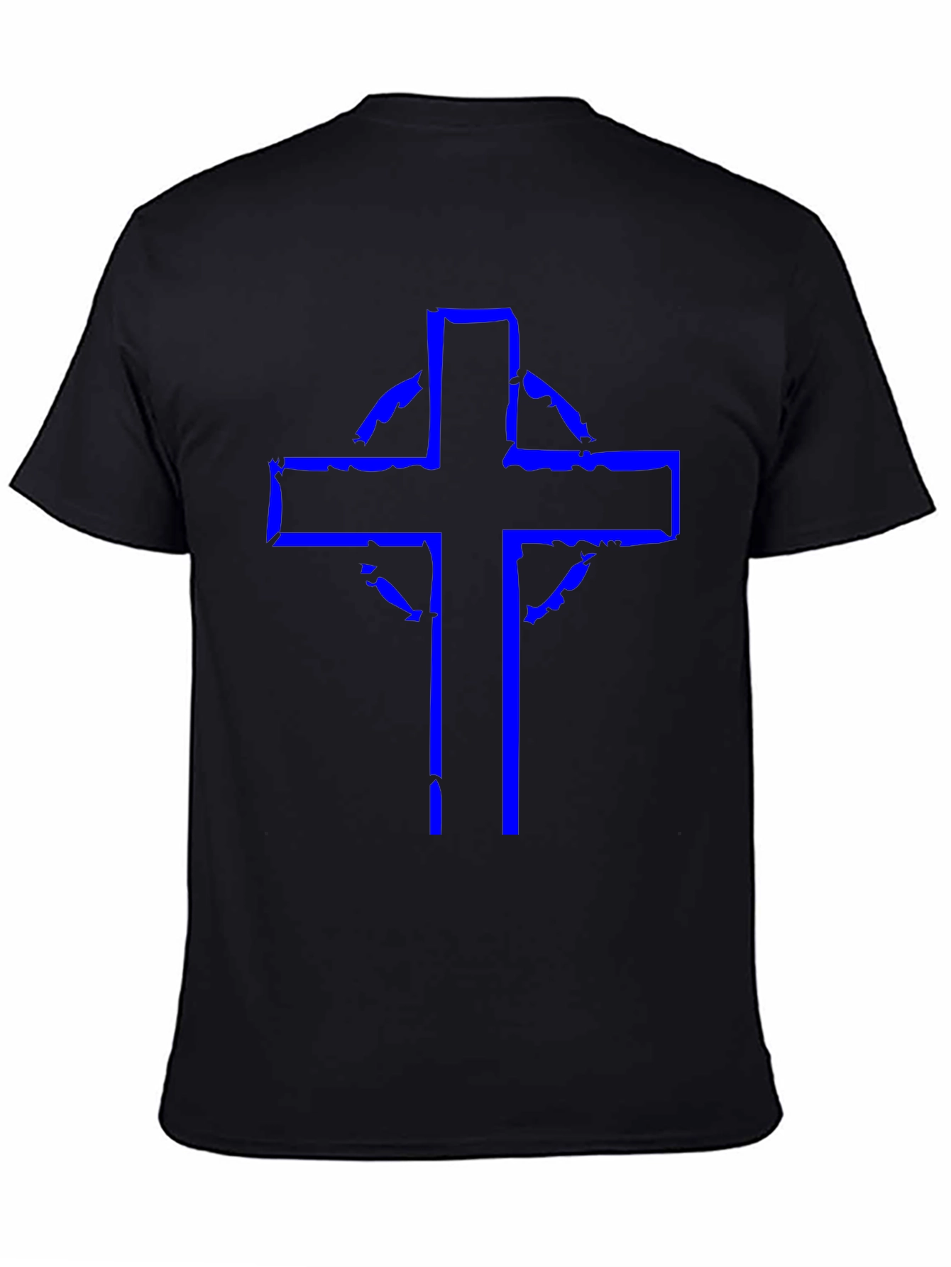 Distressed Celtic Cross Graphic Tee - Black