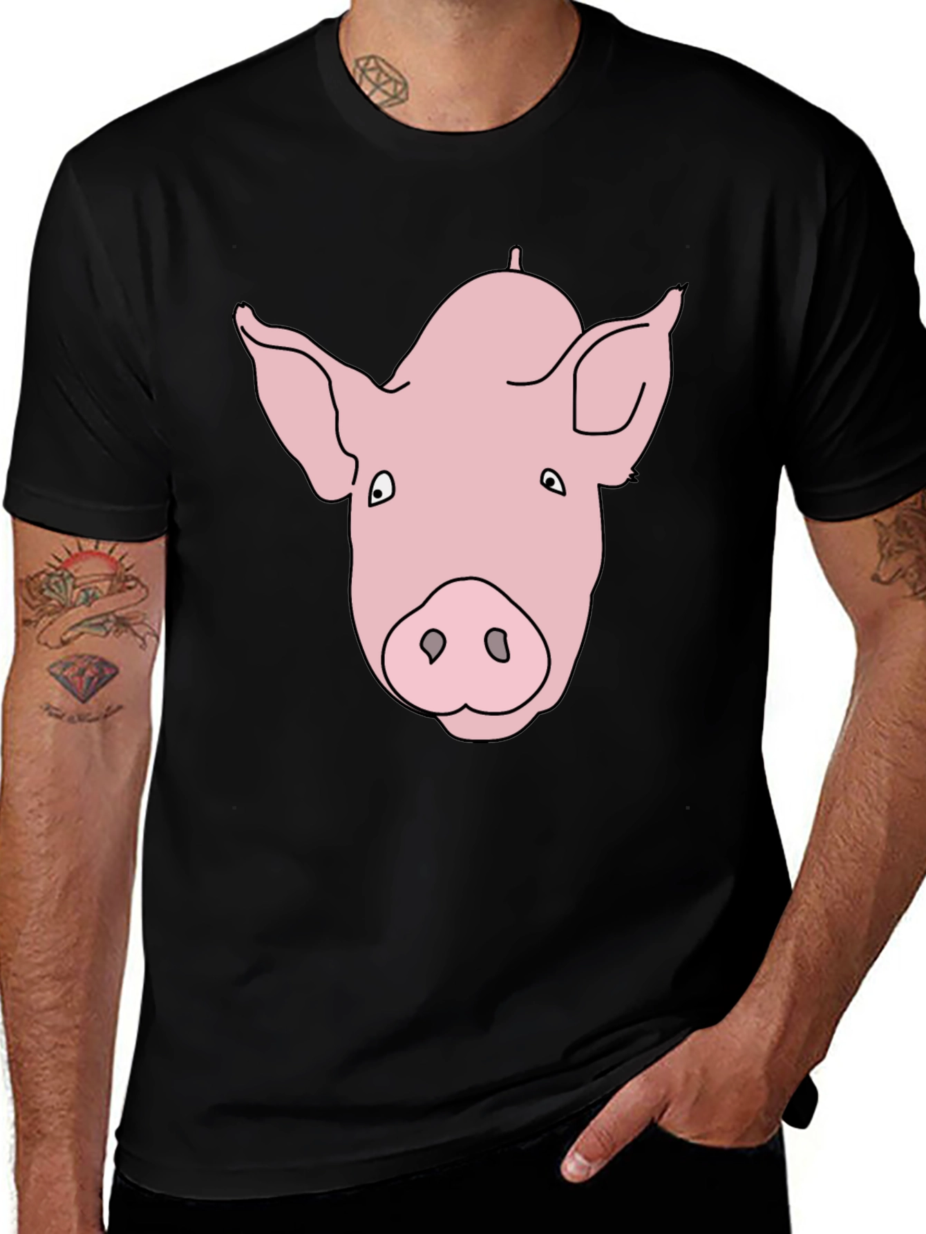 Pig Face Graphic Black Tee