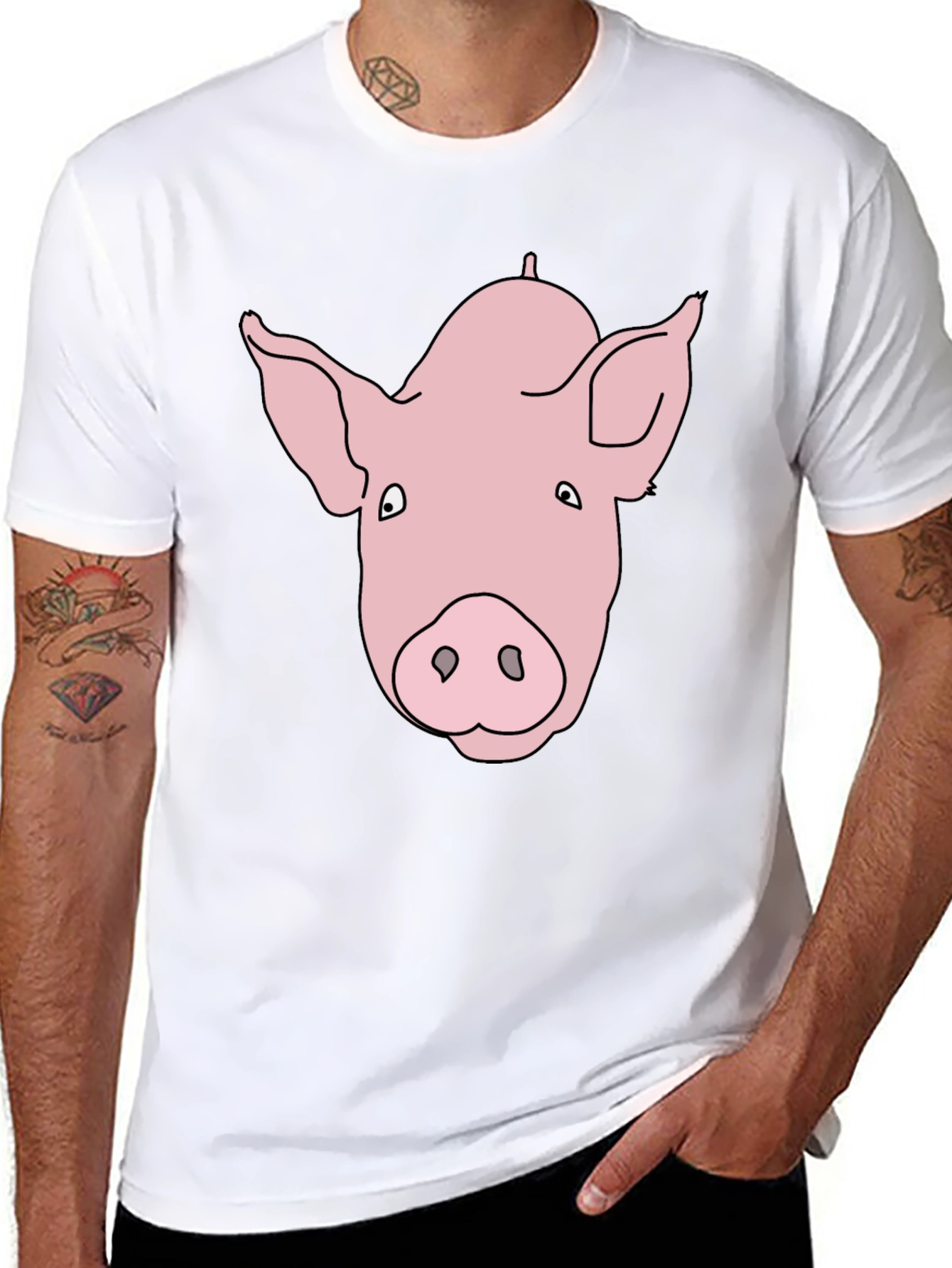 Pig Face Graphic Black Tee