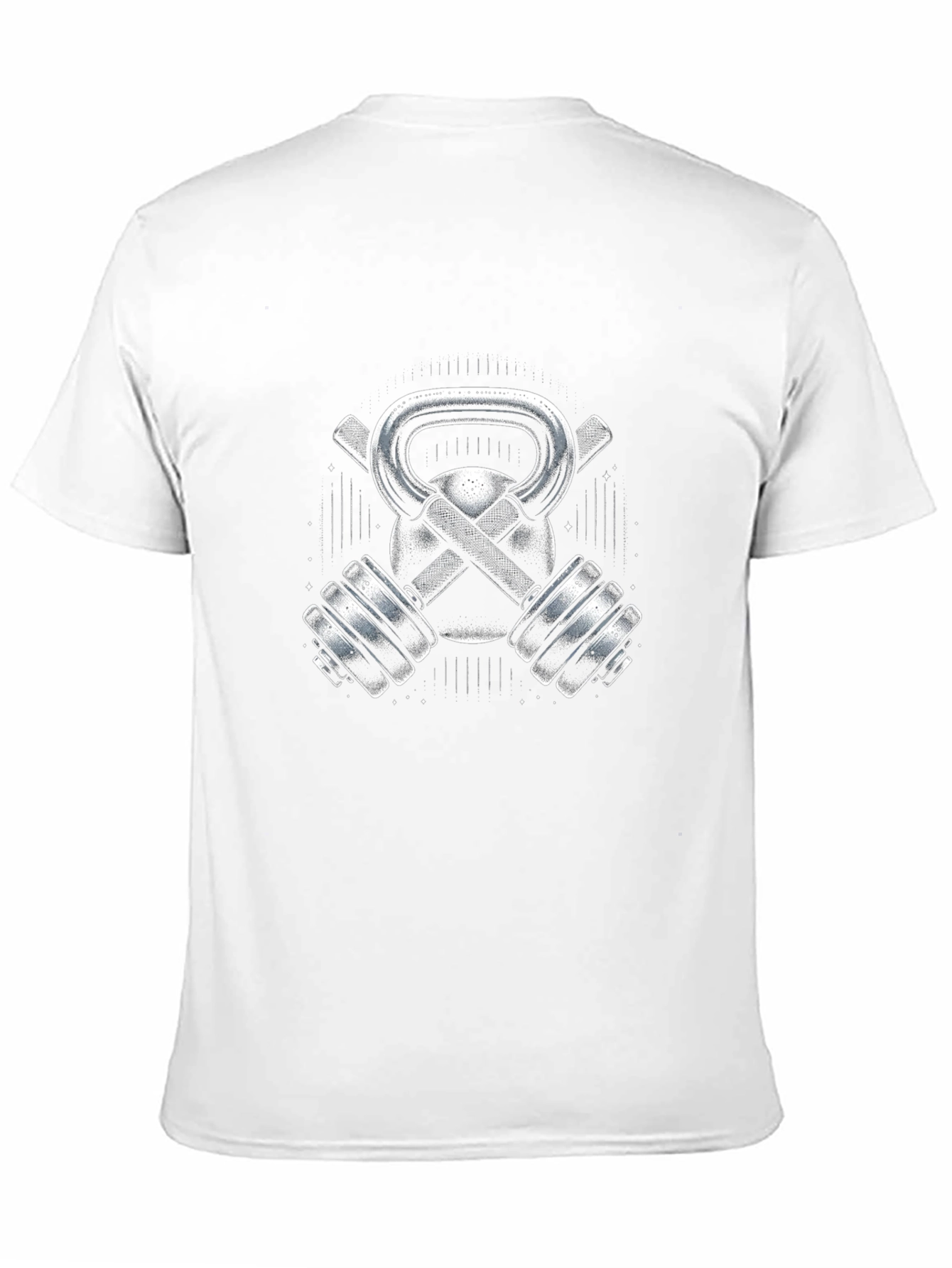 Fitness Gym Kettlebell & Dumbbell Graphic T-Shirt