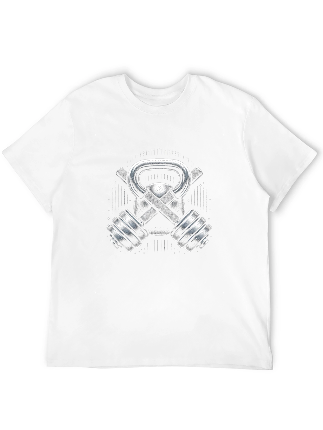 Fitness Gym Kettlebell & Dumbbell Graphic T-Shirt