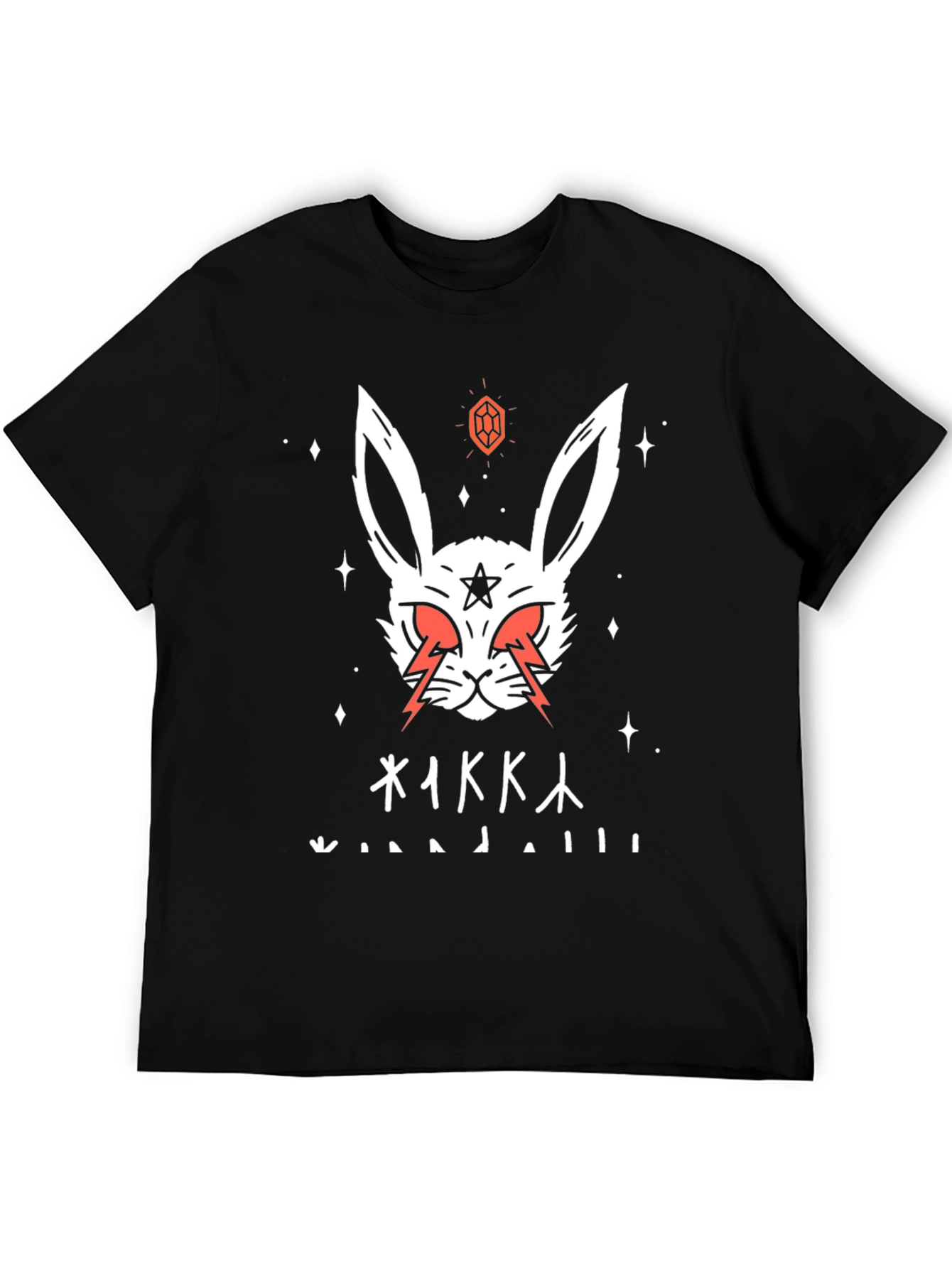 Occult Rabbit Graphic Tee - Black Cotton T-Shirt