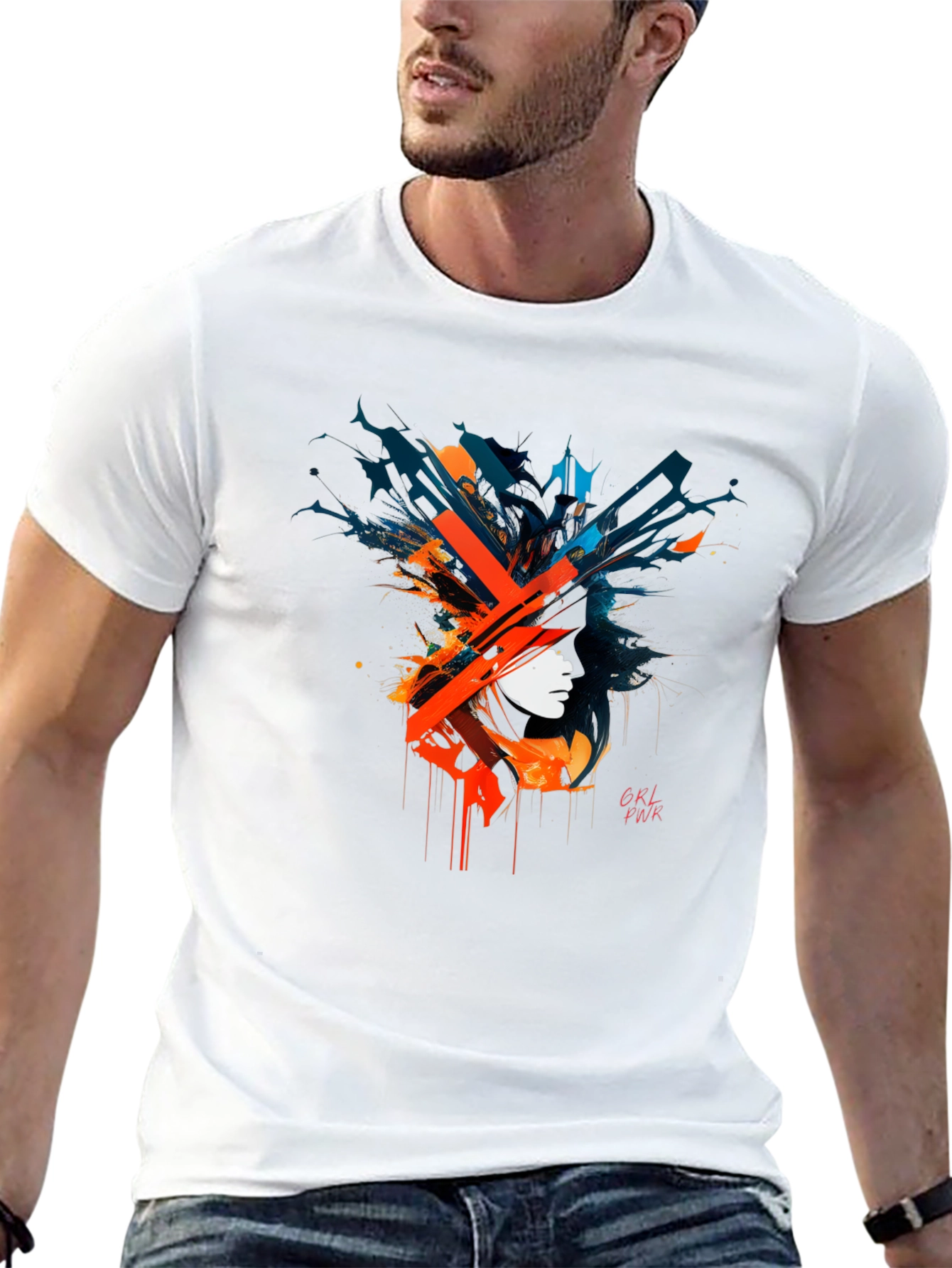 Abstract GRL PWR Graphic Black T-Shirt