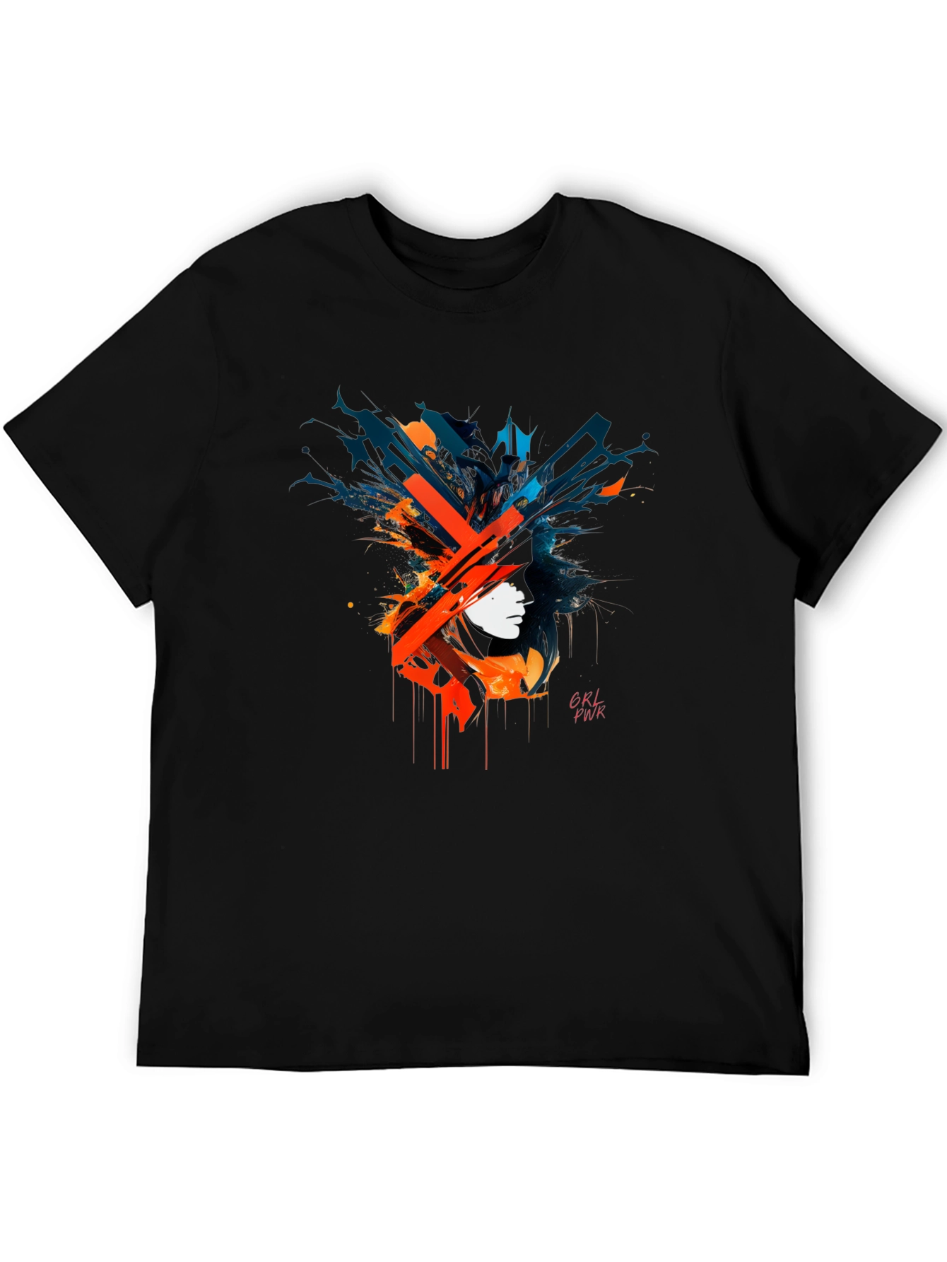 Abstract GRL PWR Graphic Black T-Shirt