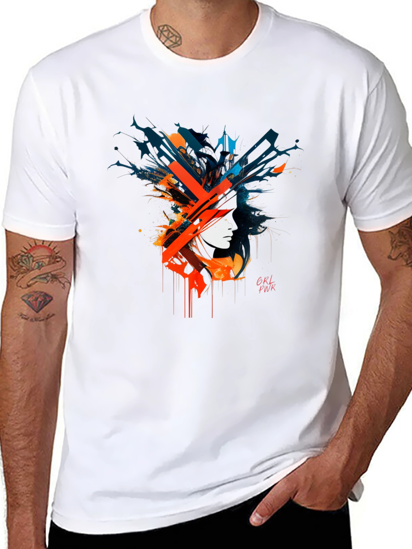 Abstract GRL PWR Graphic Black T-Shirt
