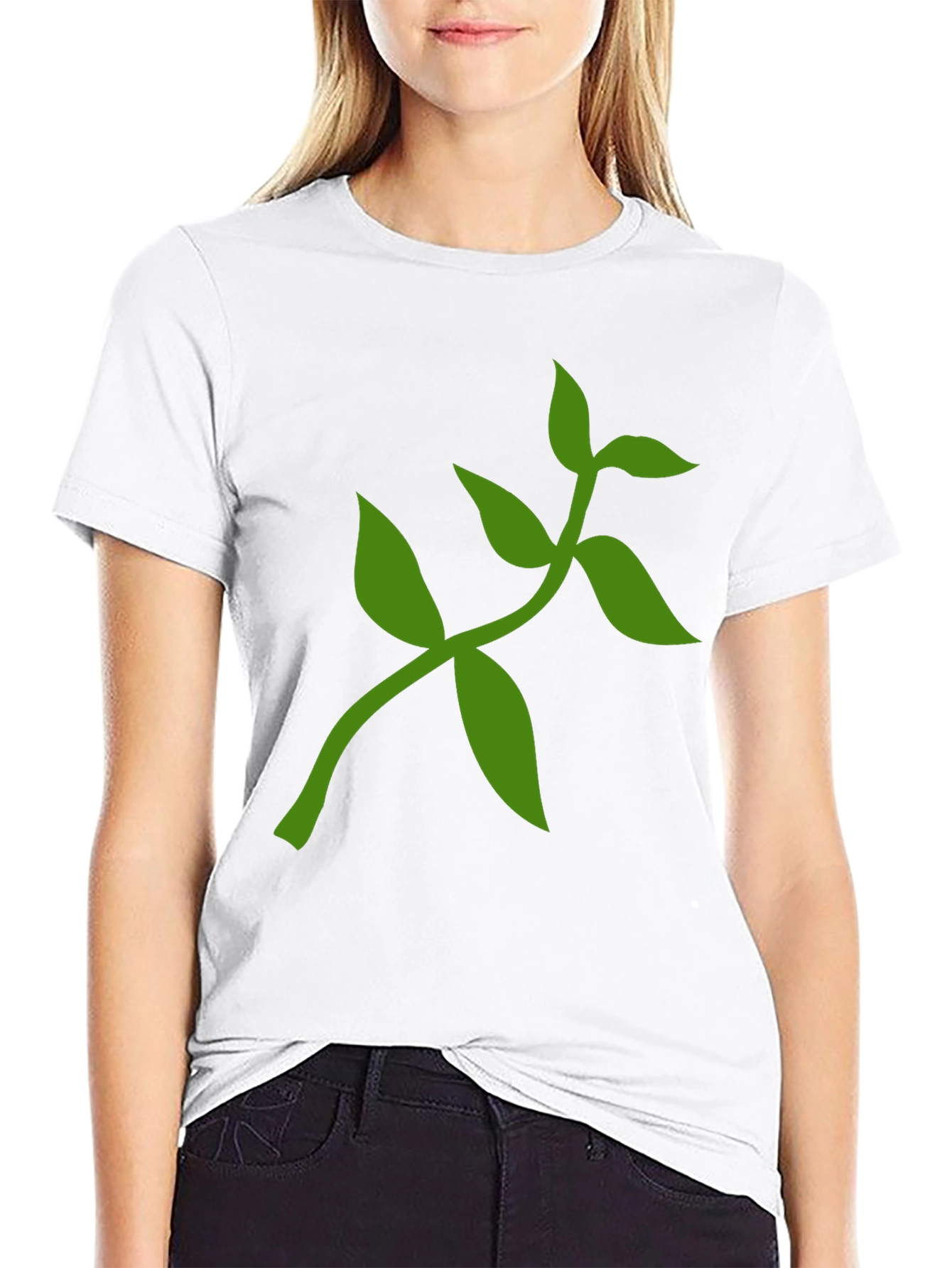 Nature Inspired T-Shirt with Green Leaf Design