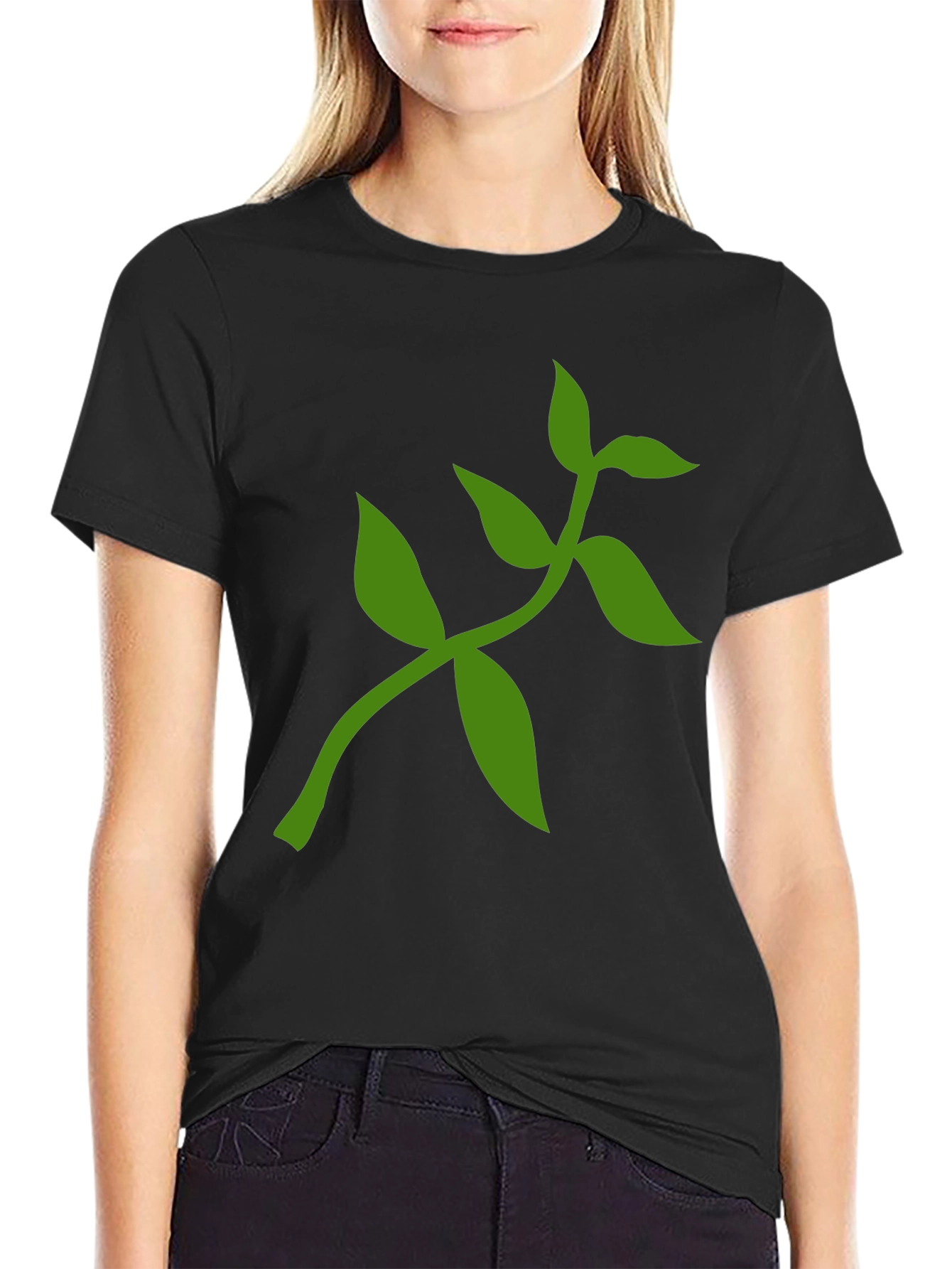 Nature Inspired T-Shirt with Green Leaf Design