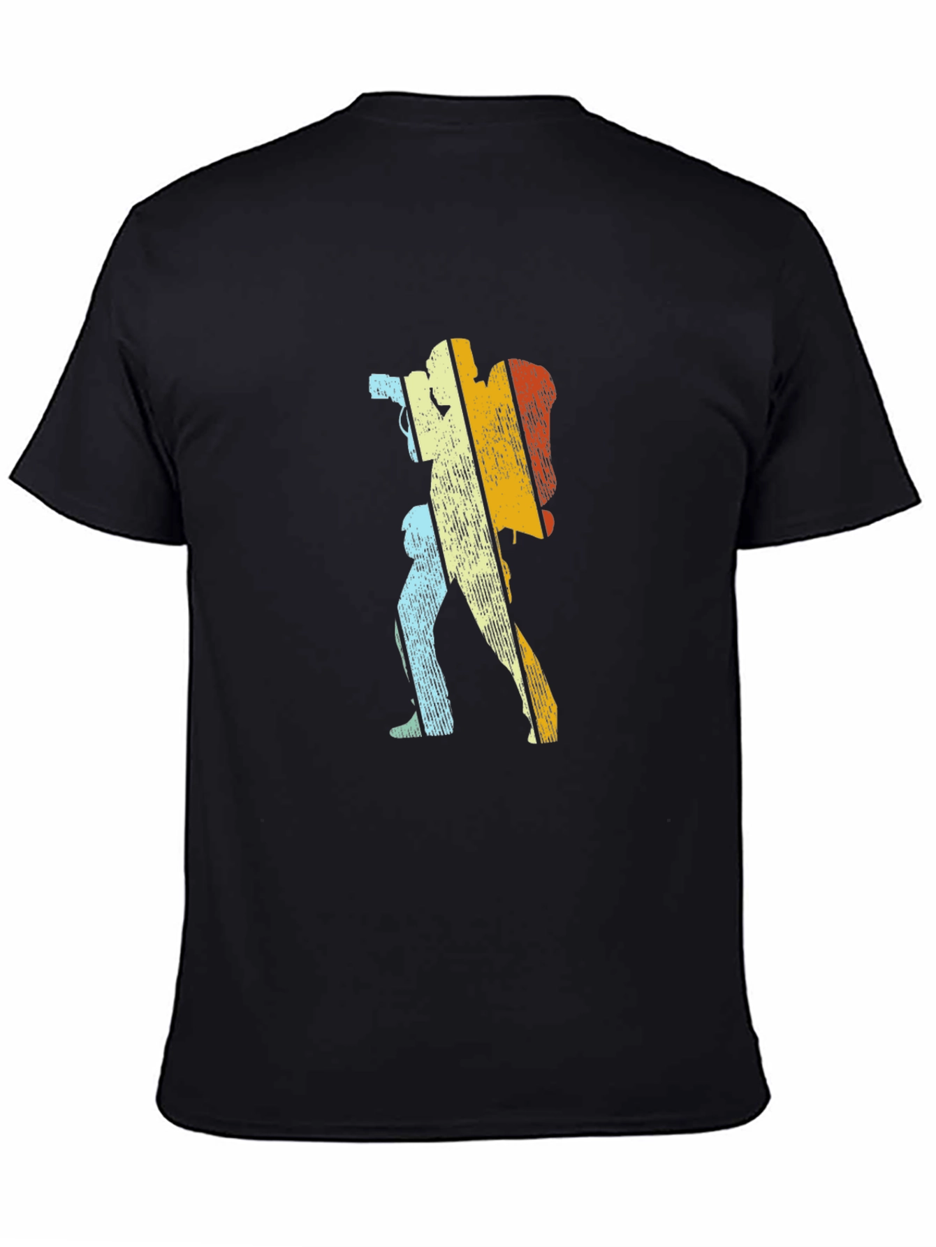 Retro Photographer Hiking T-Shirt - Black