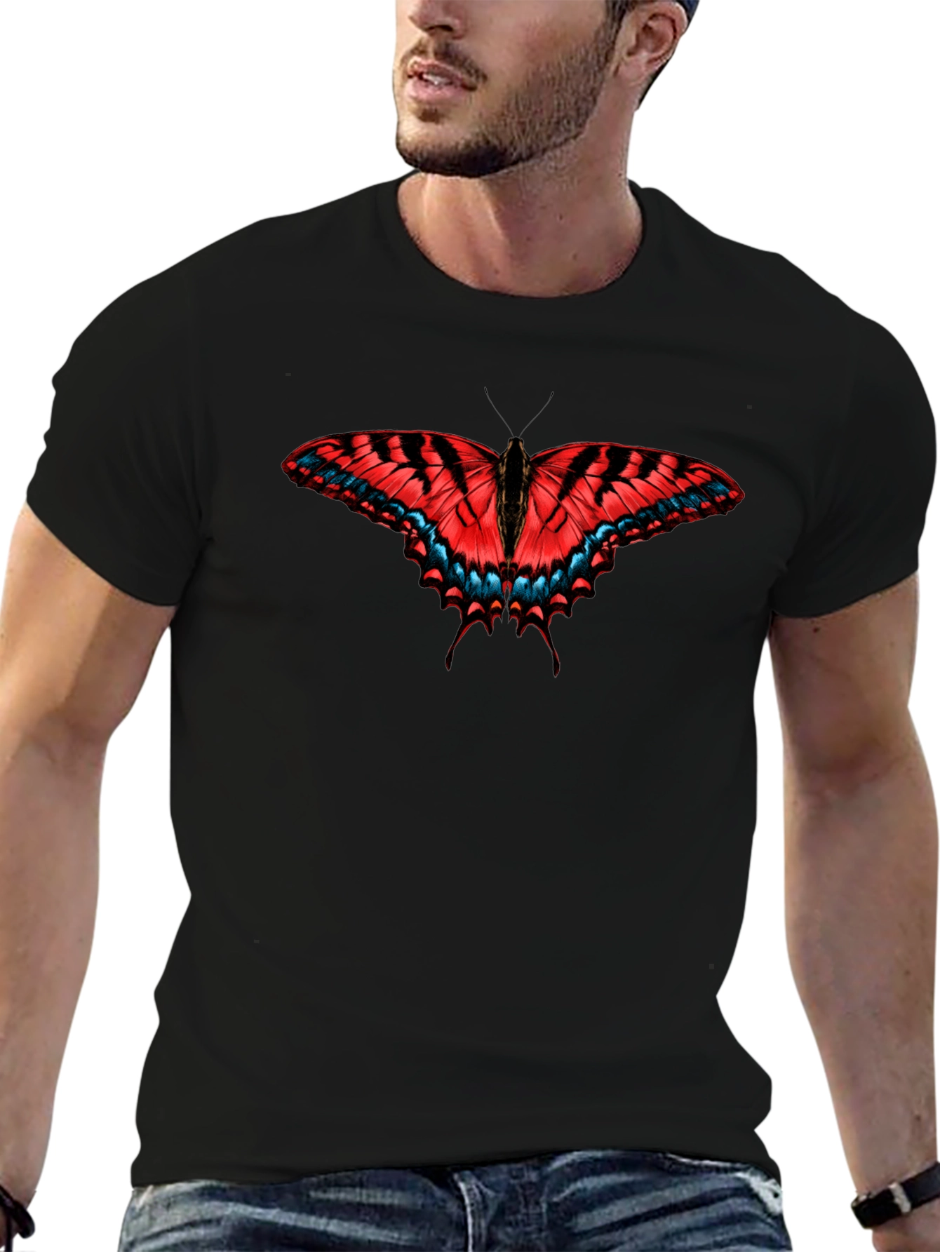 Butterfly Graphic Black T-Shirt