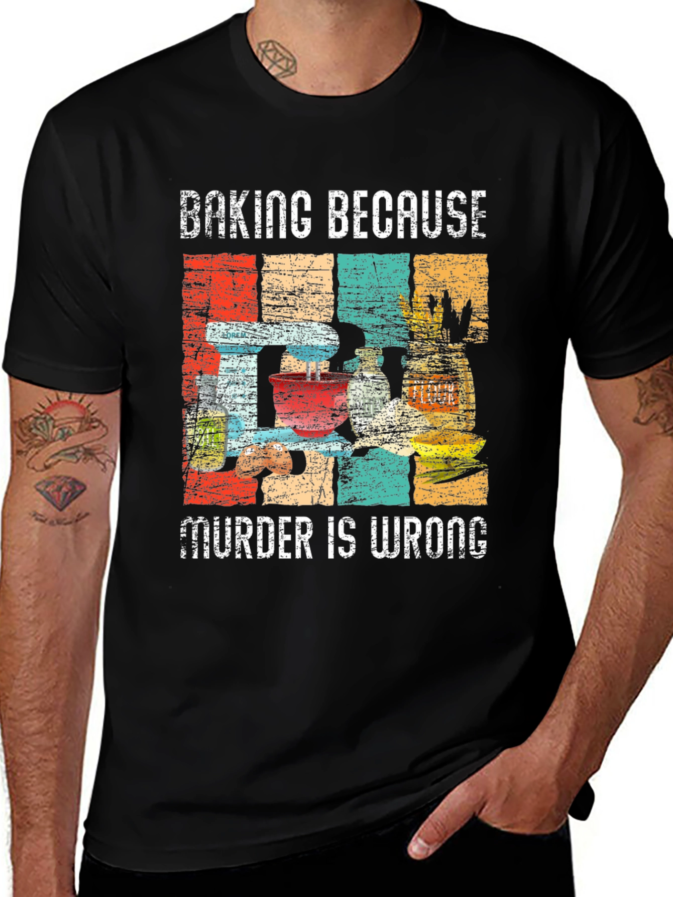 Baking Because Murder Is Wrong Graphic Tee