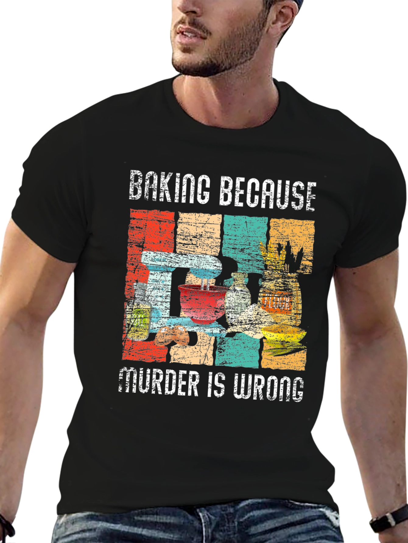 Baking Because Murder Is Wrong Graphic Tee